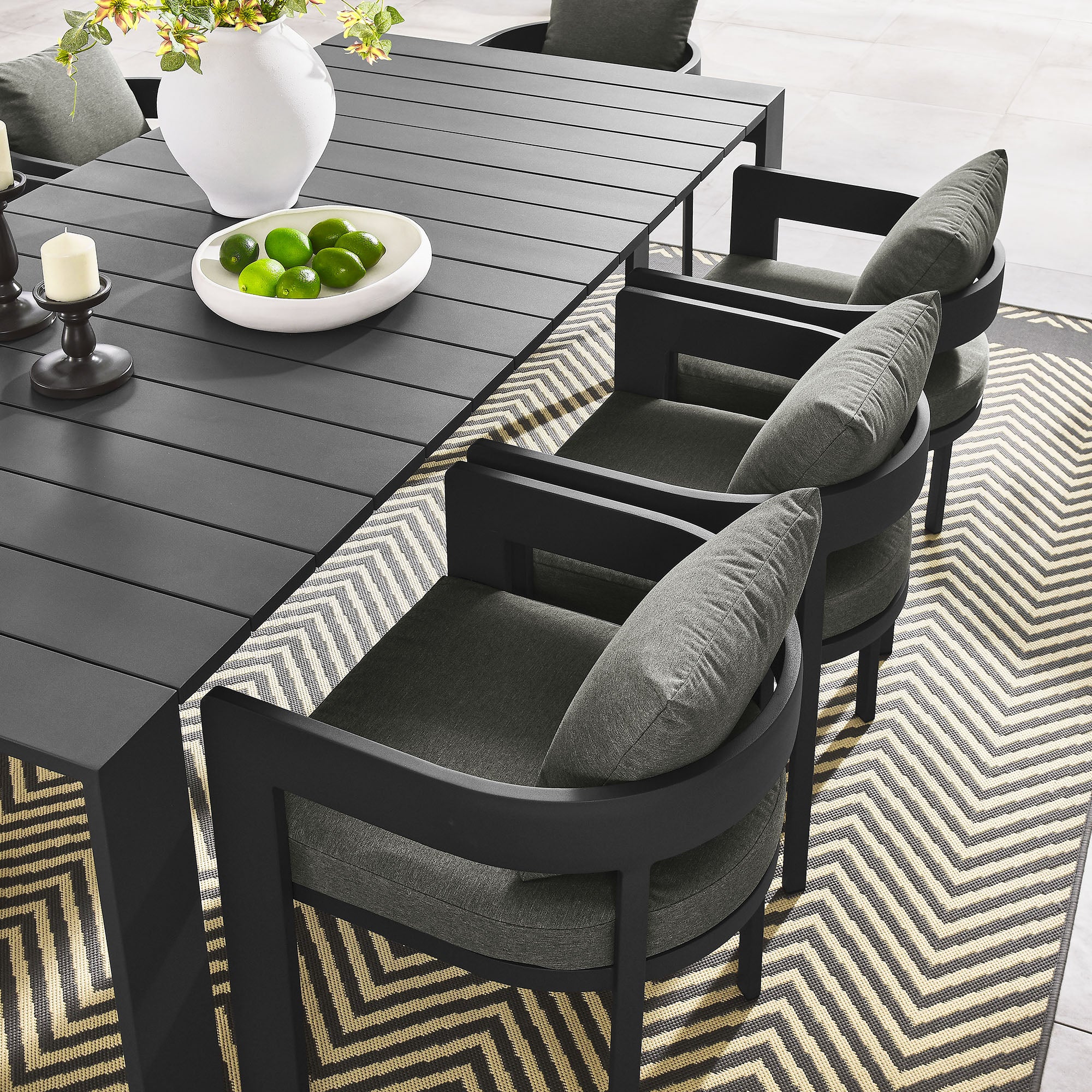 Tahoe 9-Piece Outdoor Patio Aluminum Dining Set by Modway - Image 3