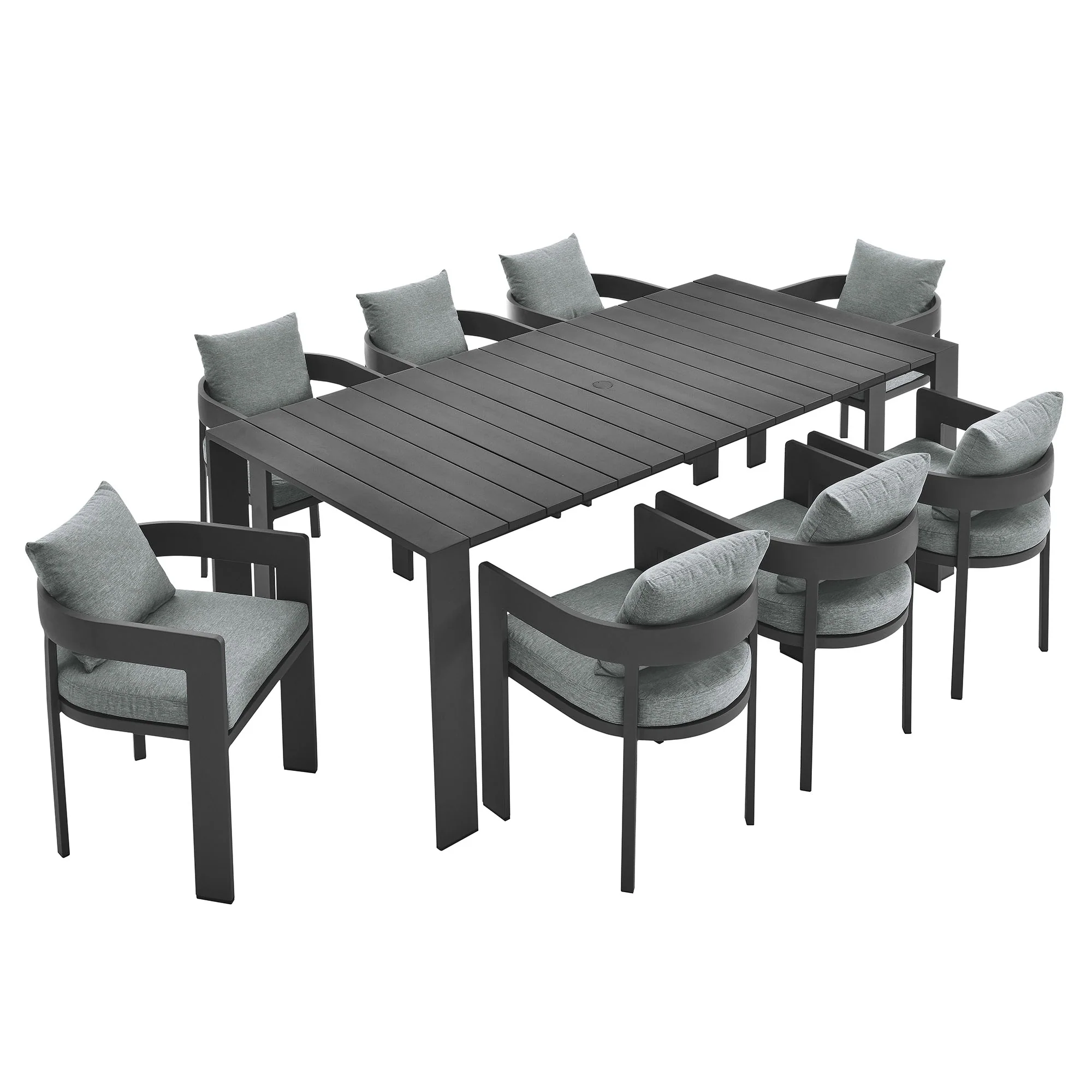 Tahoe 9-Piece Outdoor Patio Aluminum Dining Set by Modway - Image 7