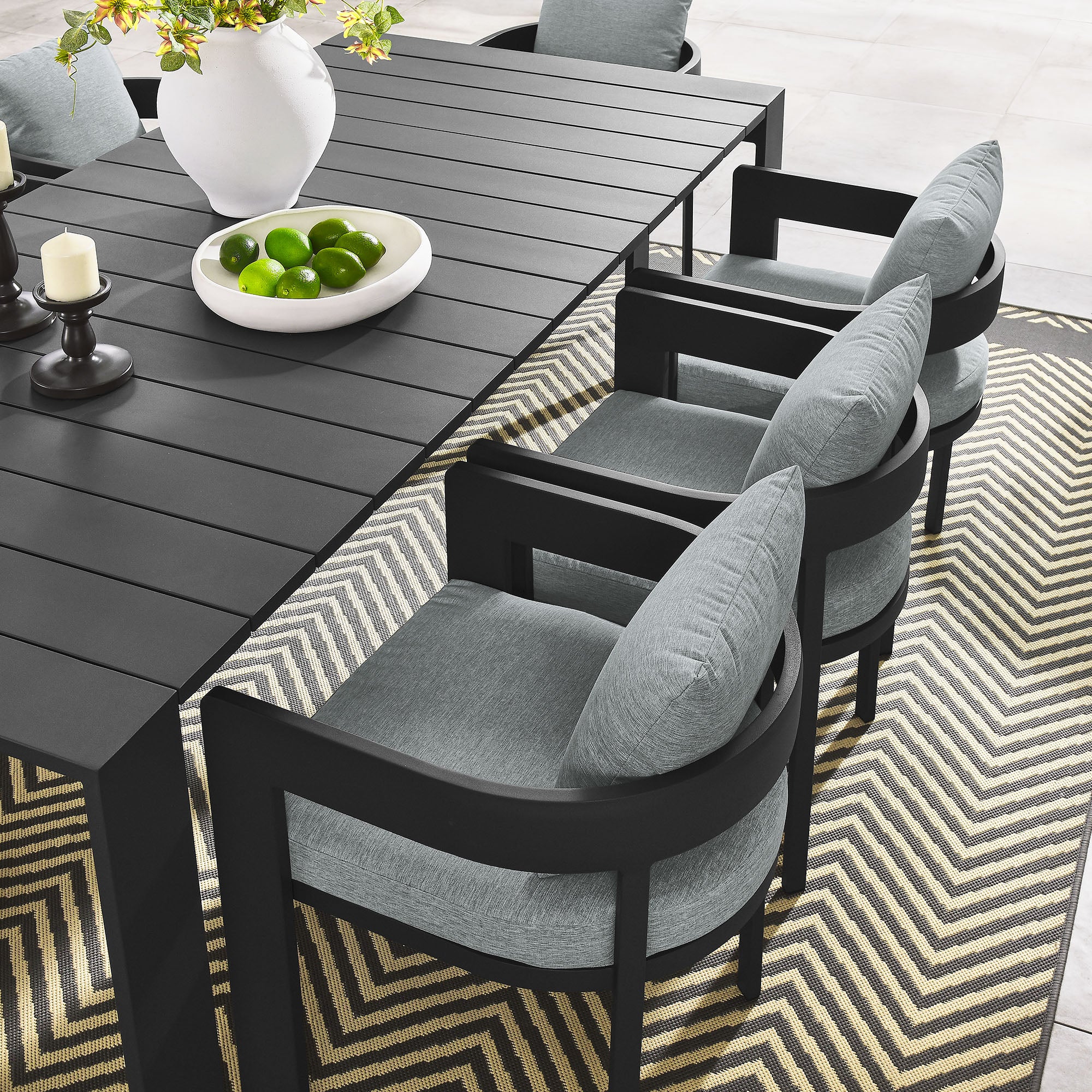 Tahoe 9-Piece Outdoor Patio Aluminum Dining Set by Modway - Image 8