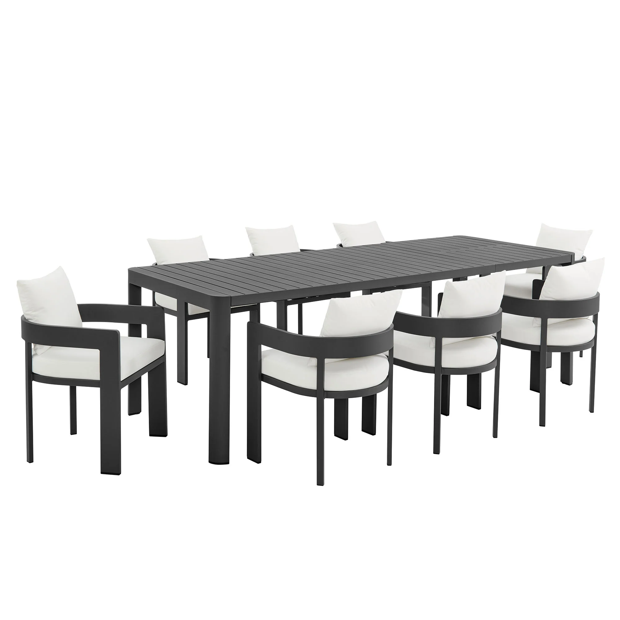 Tahoe 9-Piece Outdoor Patio Aluminum Dining Set With Extendable Table by Modway - Image 15