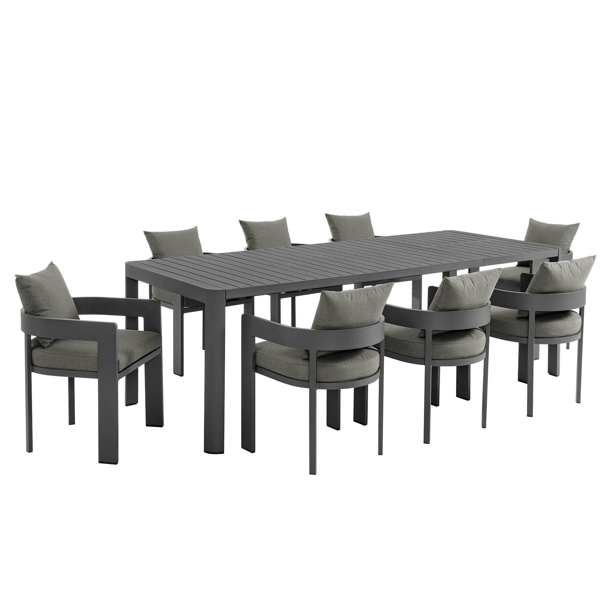 Tahoe 9-Piece Outdoor Patio Aluminum Dining Set With Extendable Table by Modway - Image 2
