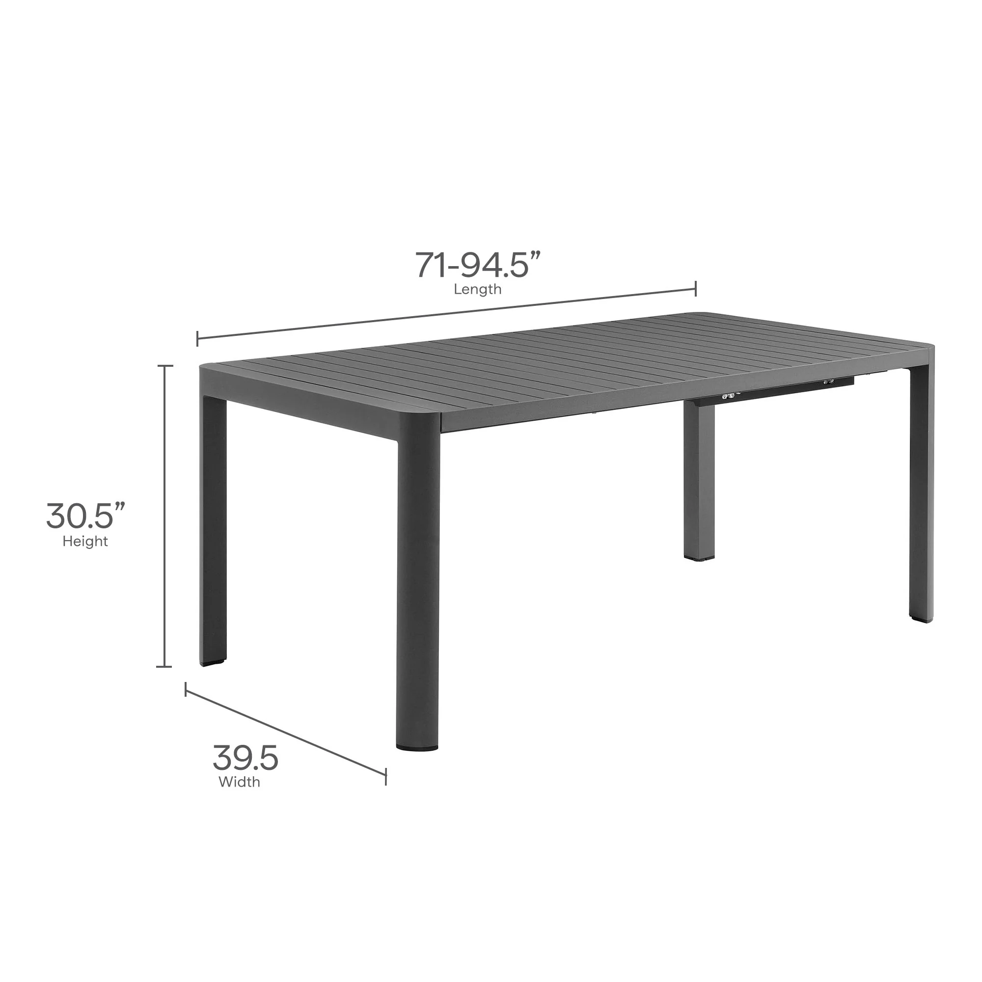 Tahoe 9-Piece Outdoor Patio Aluminum Dining Set With Extendable Table by Modway - Image 6