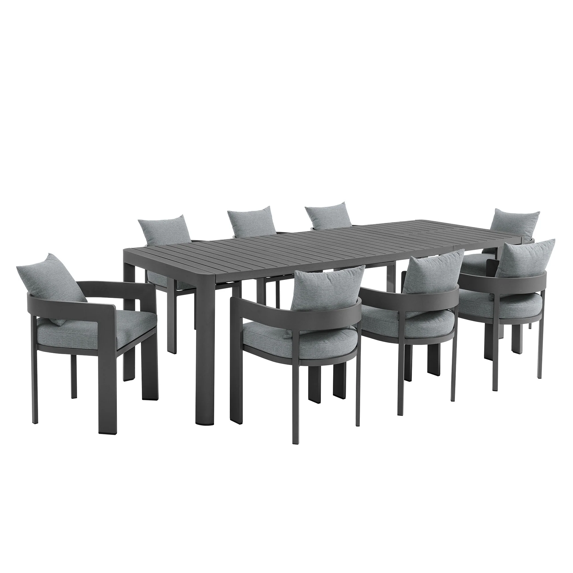 Tahoe 9-Piece Outdoor Patio Aluminum Dining Set With Extendable Table by Modway - Image 8