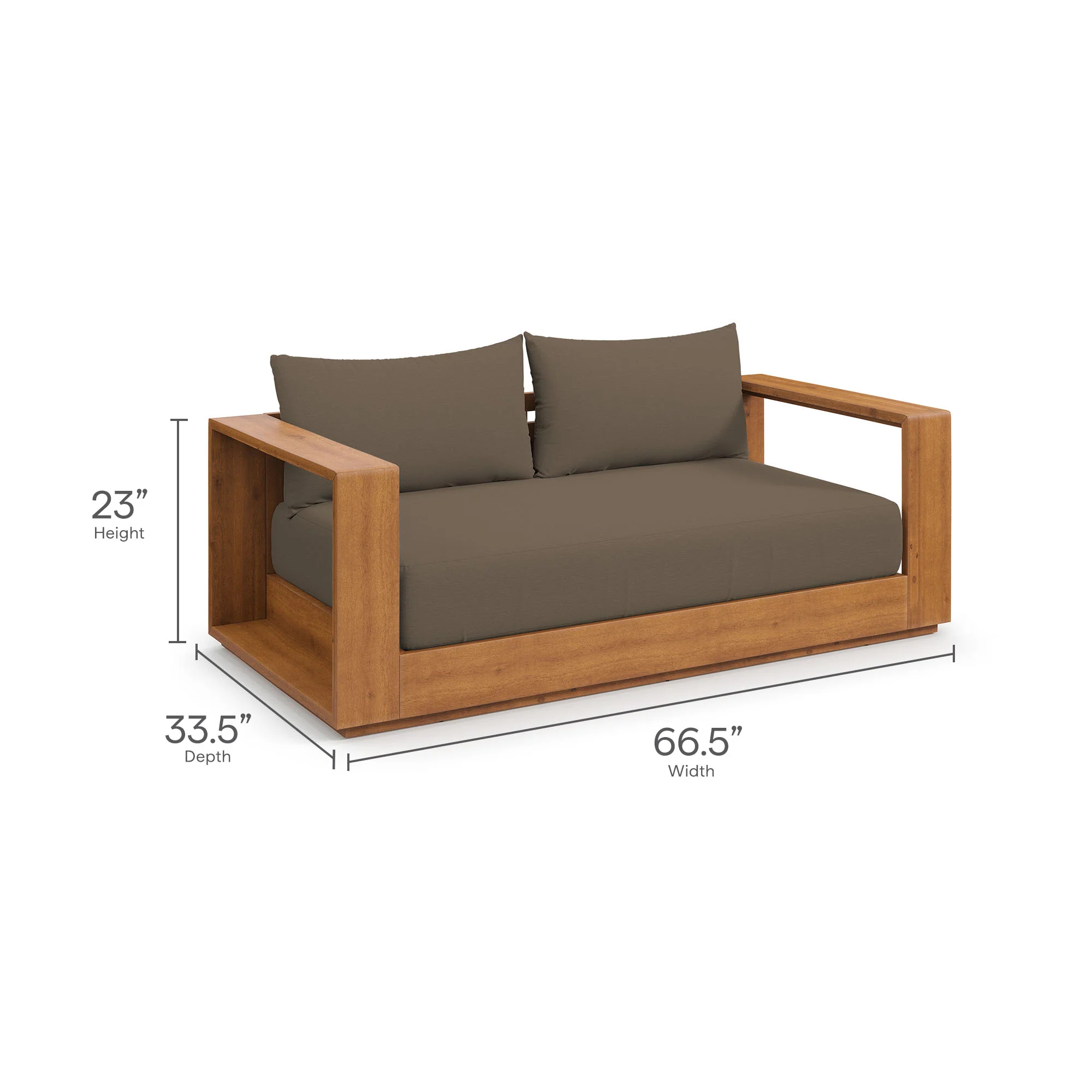 Tahoe Acacia Wood Outdoor Patio Acacia Wood Loveseat by Modway - Image 10