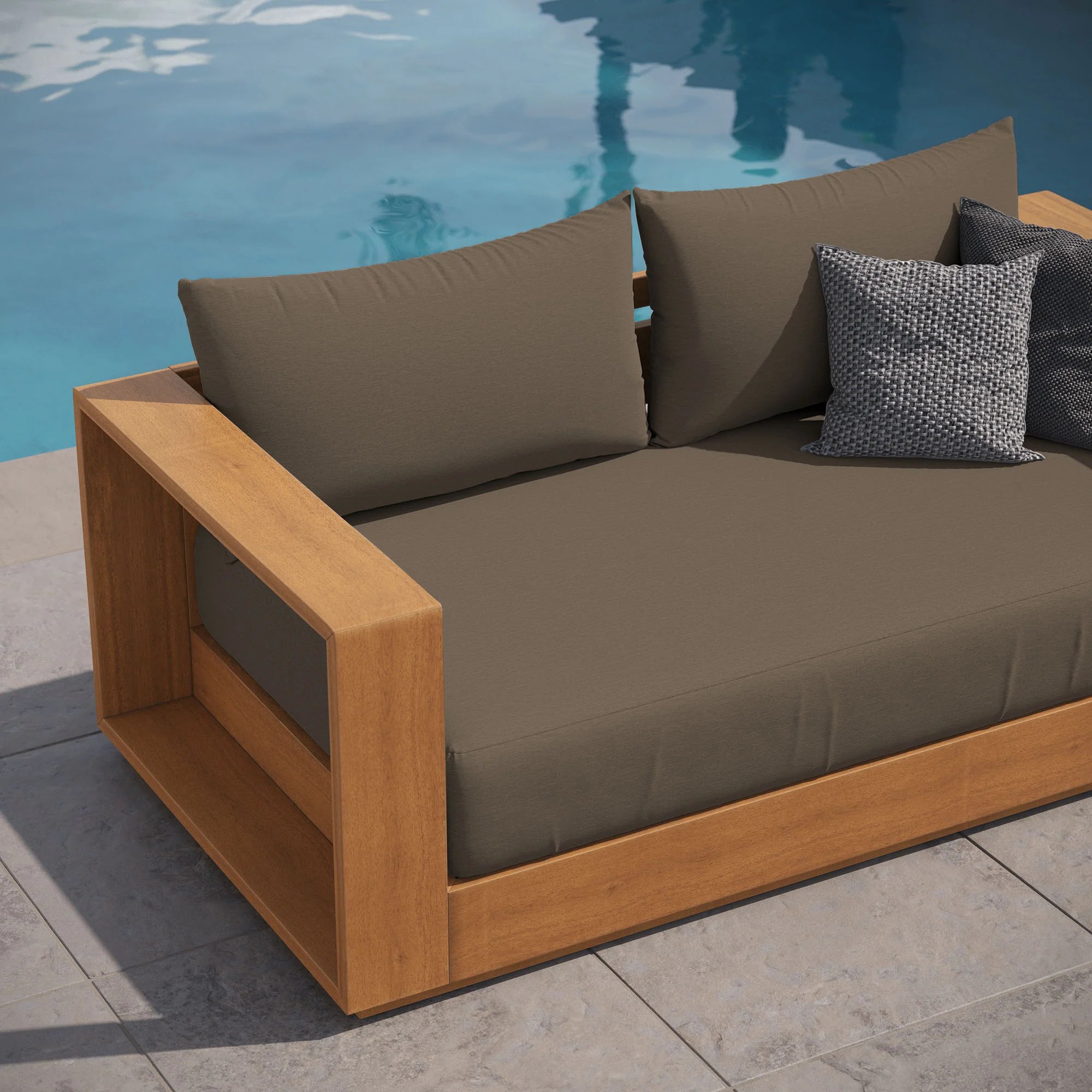 Tahoe Acacia Wood Outdoor Patio Acacia Wood Loveseat by Modway - Image 8