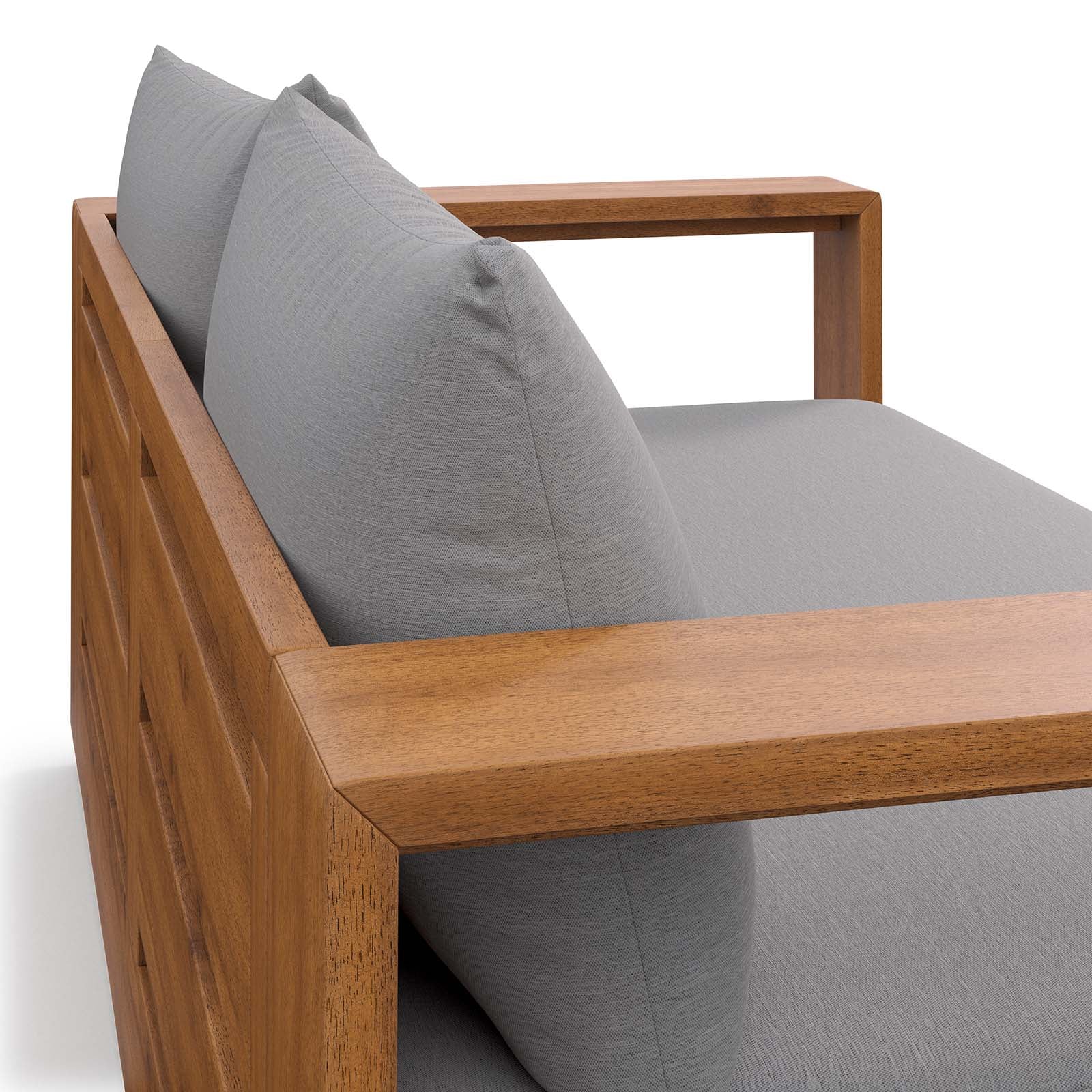 Tahoe Acacia Wood Outdoor Patio Acacia Wood Loveseat By Modway - EEI-6783 - Image 6