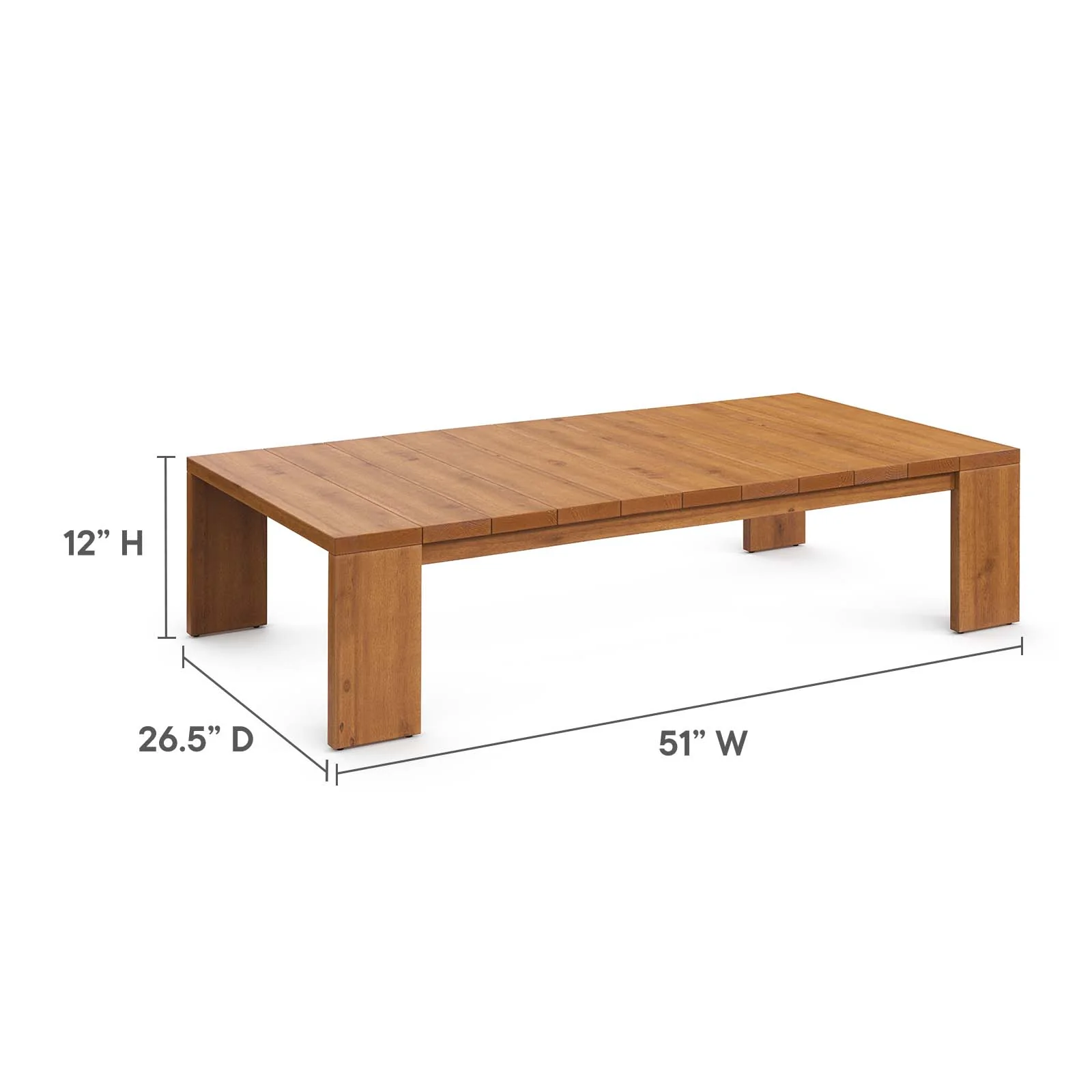 Tahoe Outdoor Patio Acacia Wood 2-Piece Sofa and Coffee Table Set By Modway - EEI-6799 - Image 5