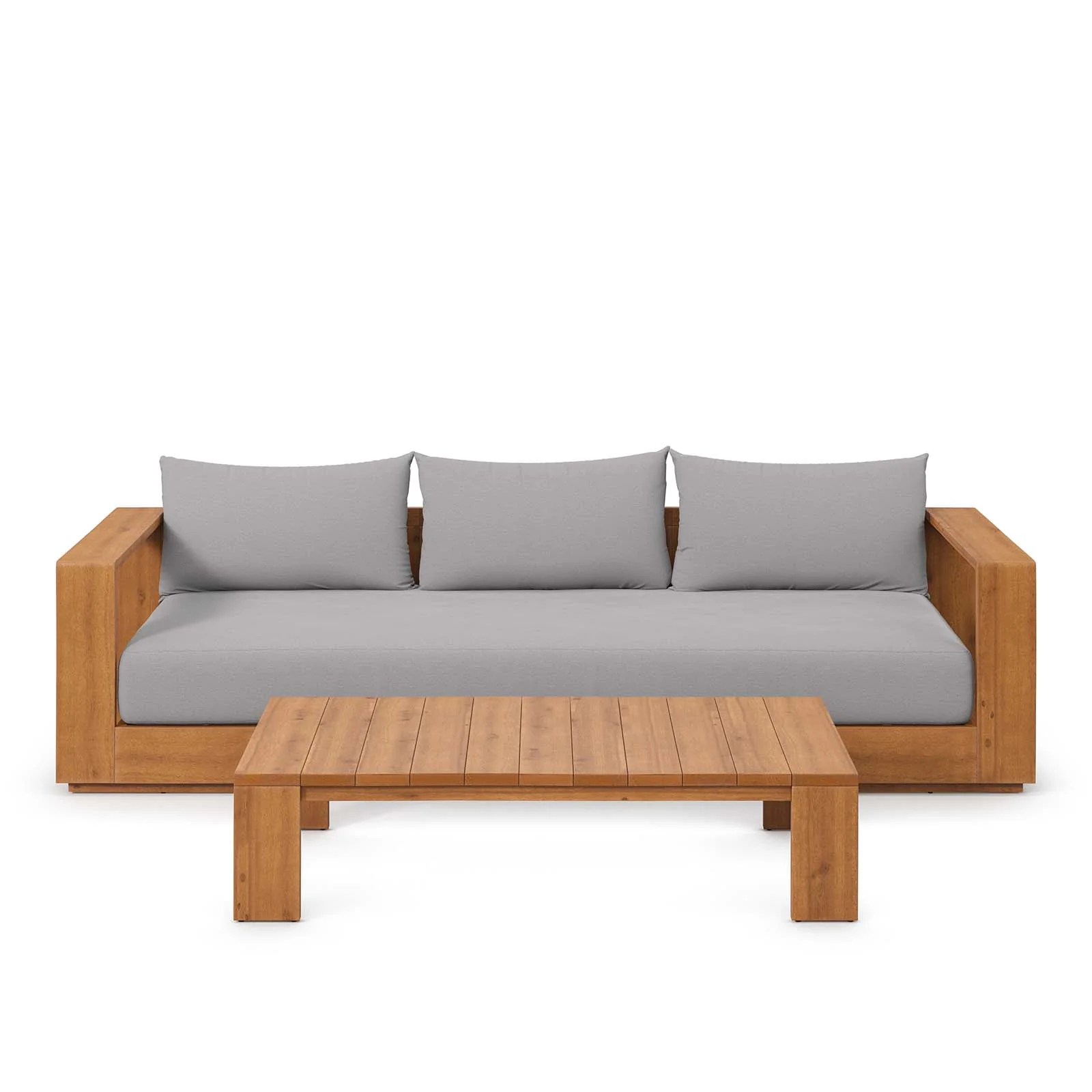 Tahoe Outdoor Patio Acacia Wood 2-Piece Sofa and Coffee Table Set By Modway - EEI-6799 - Image 6