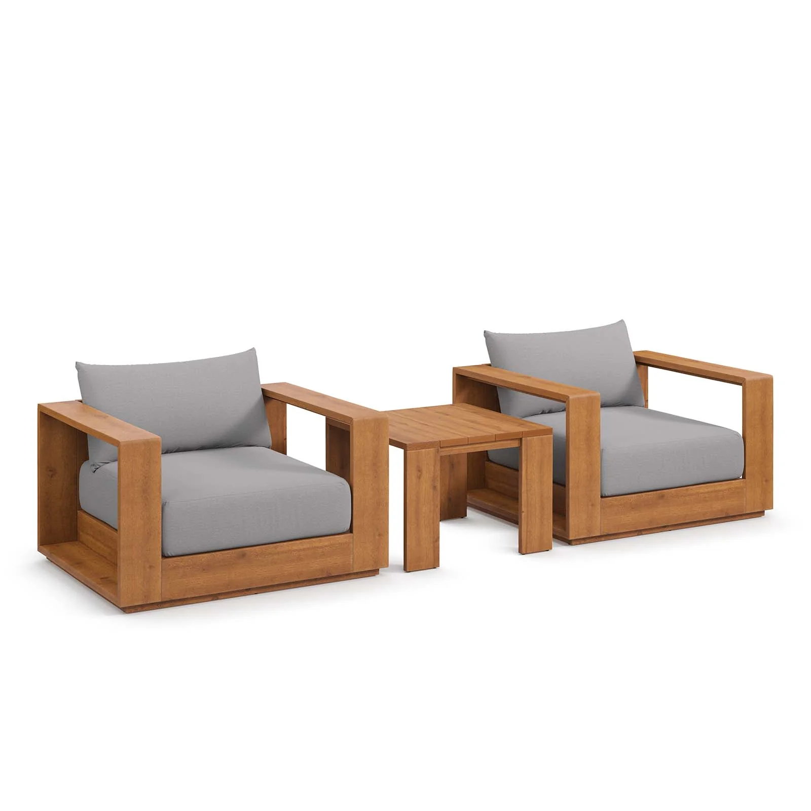 Tahoe Outdoor Patio Acacia Wood 3-Piece Furniture Set By Modway - EEI-6798 - Image 2