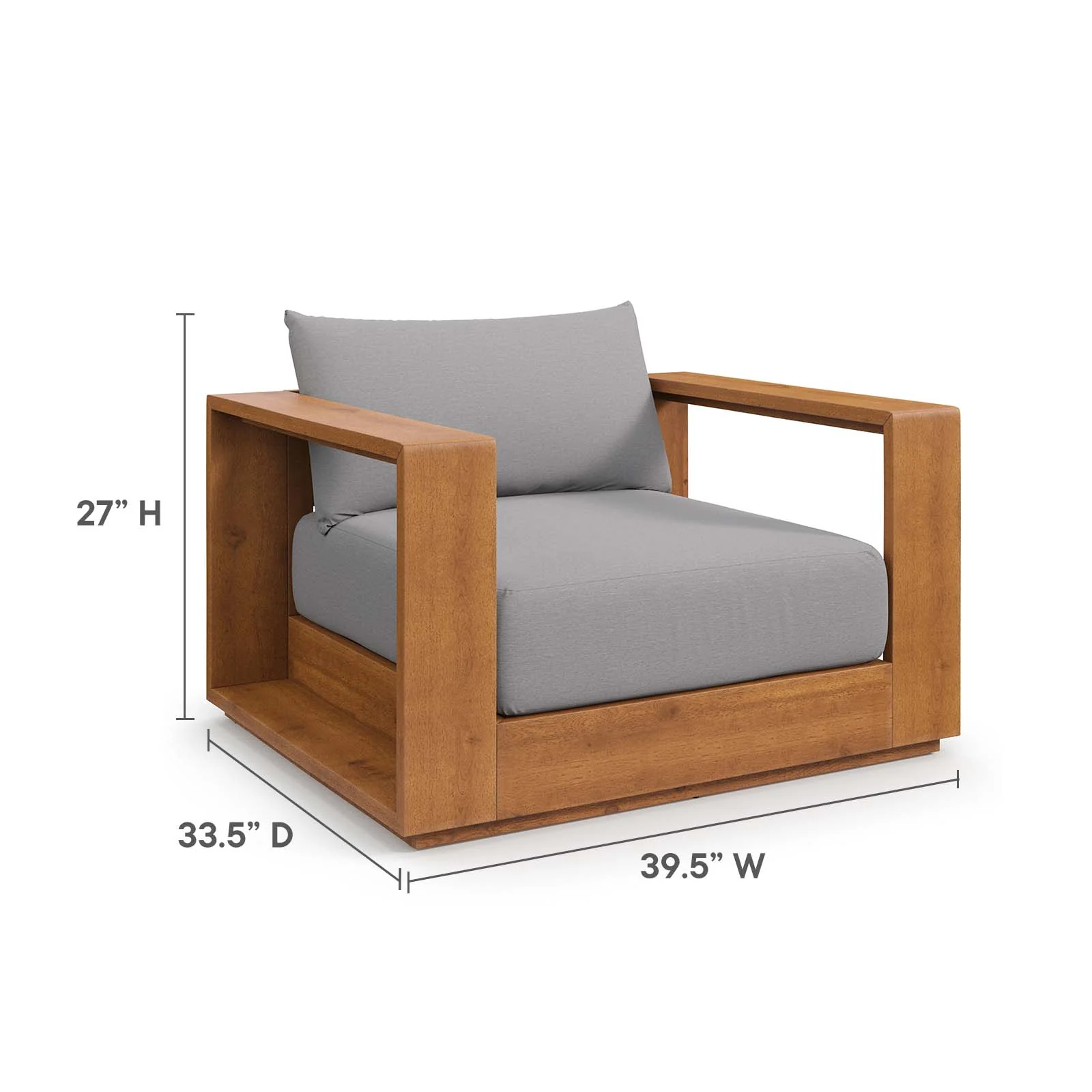 Tahoe Outdoor Patio Acacia Wood 5-Piece Furniture Set By Modway - EEI-6801 - Image 6