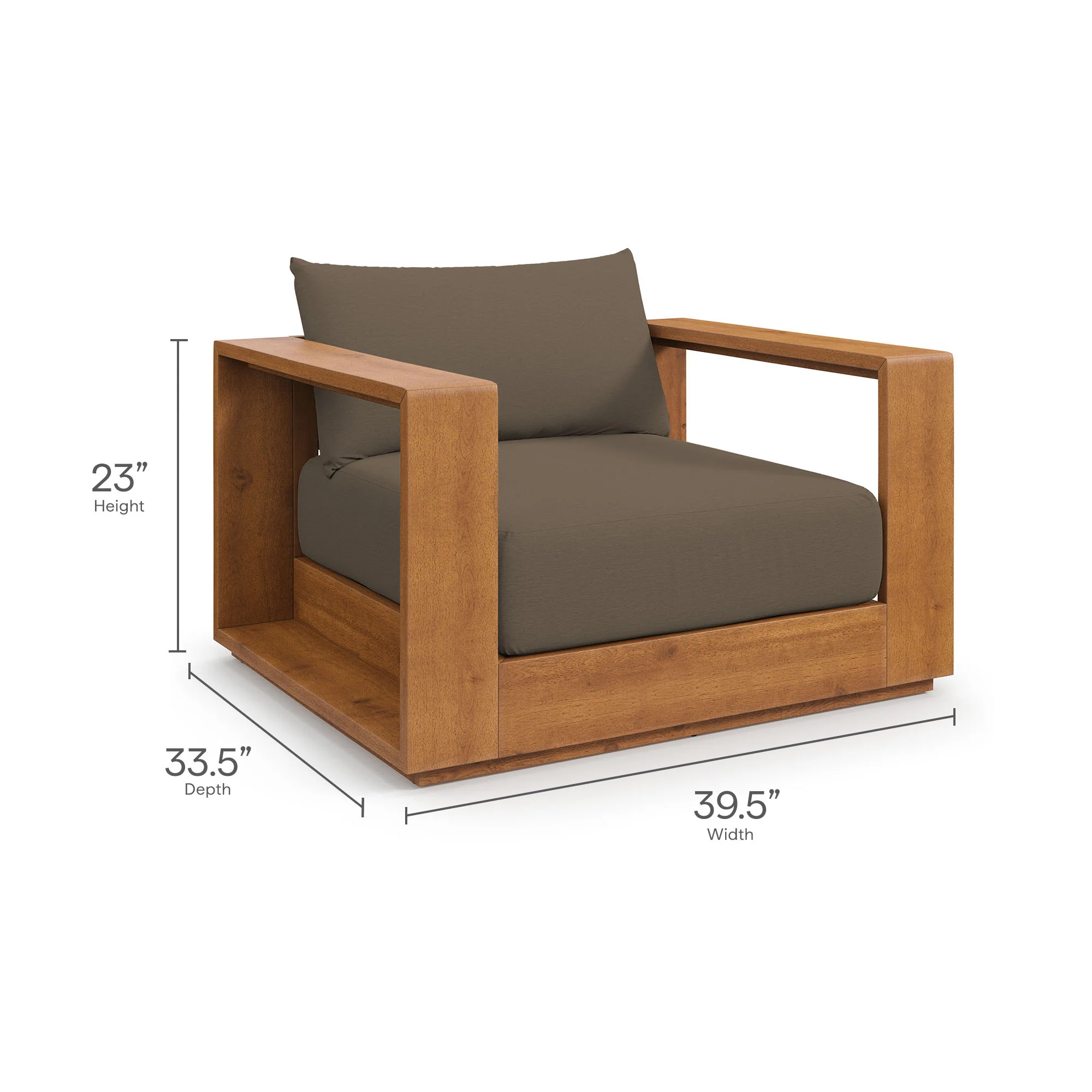 Tahoe Outdoor Patio Acacia Wood Chair by Modway - Image 10