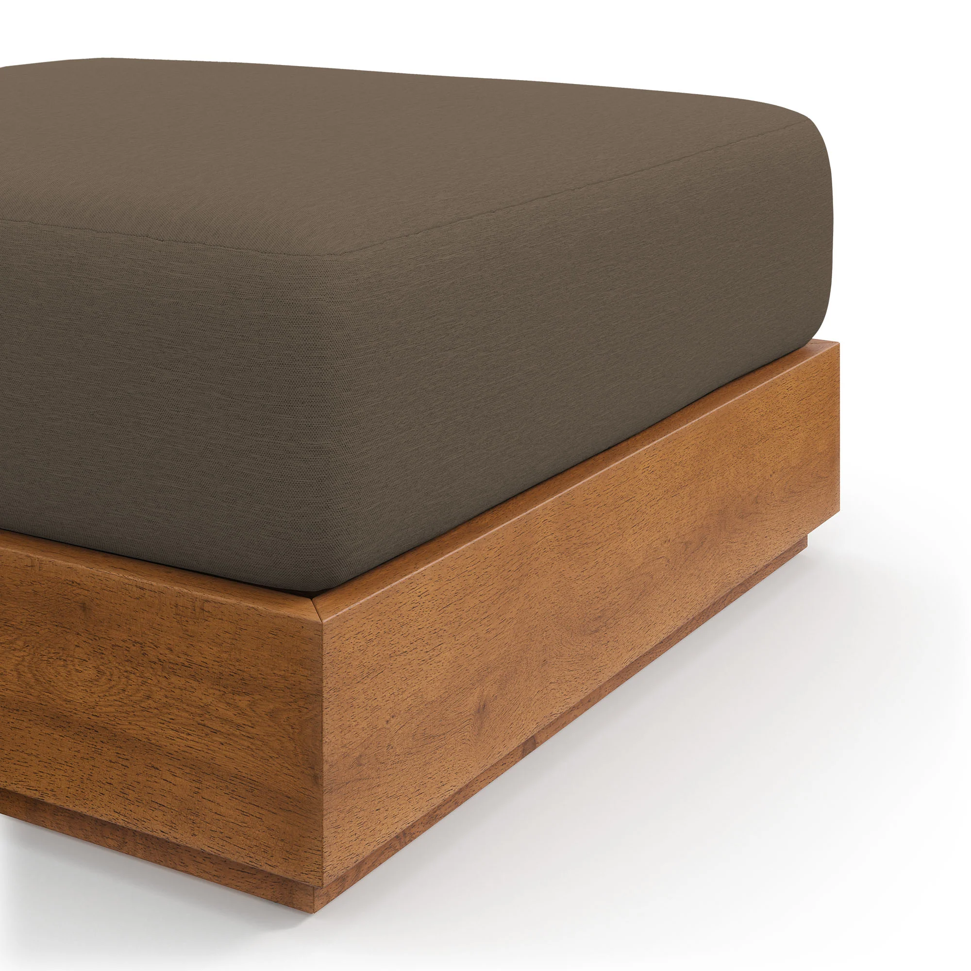 Tahoe Outdoor Patio Acacia Wood Ottoman by Modway - Image 5