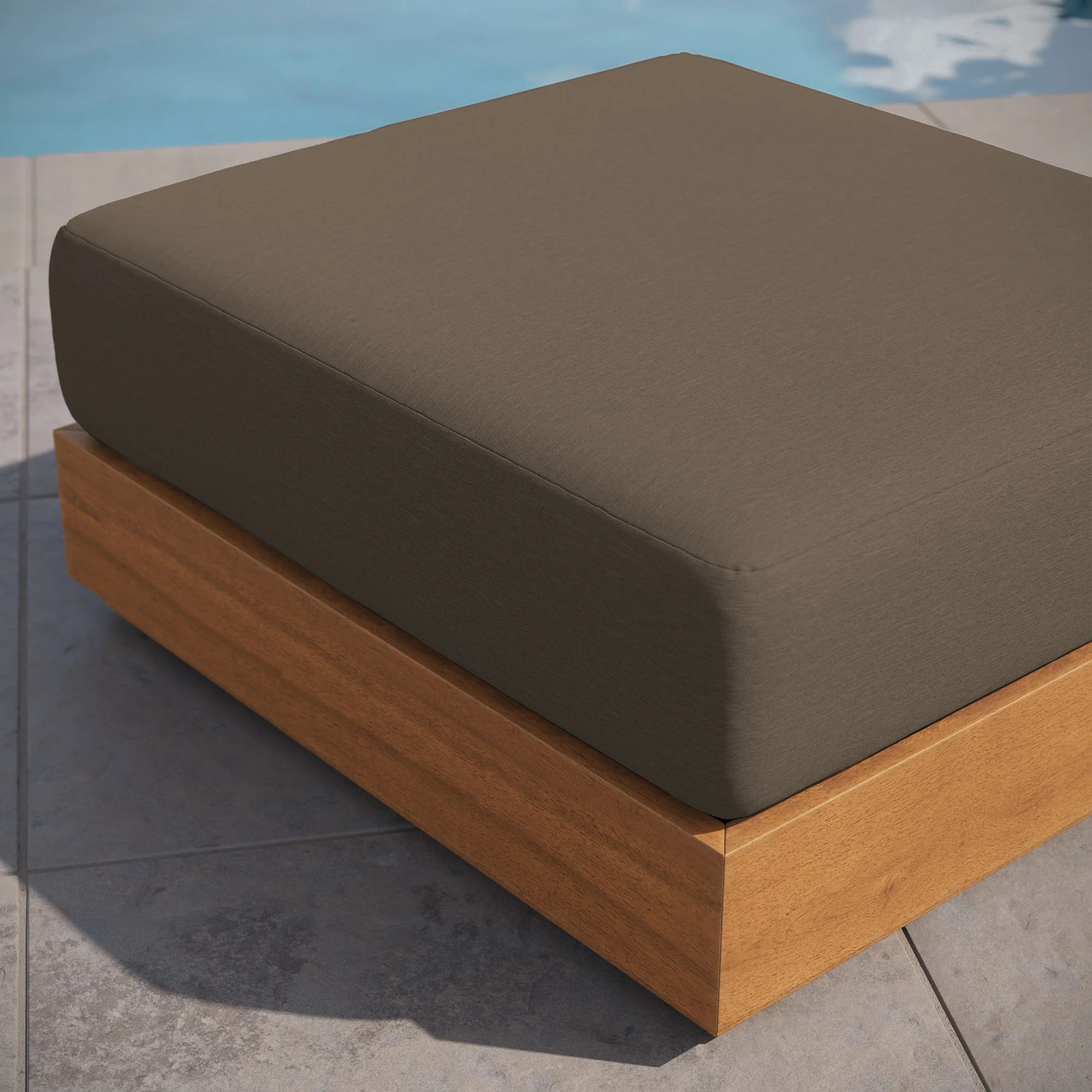 Tahoe Outdoor Patio Acacia Wood Ottoman by Modway - Image 7
