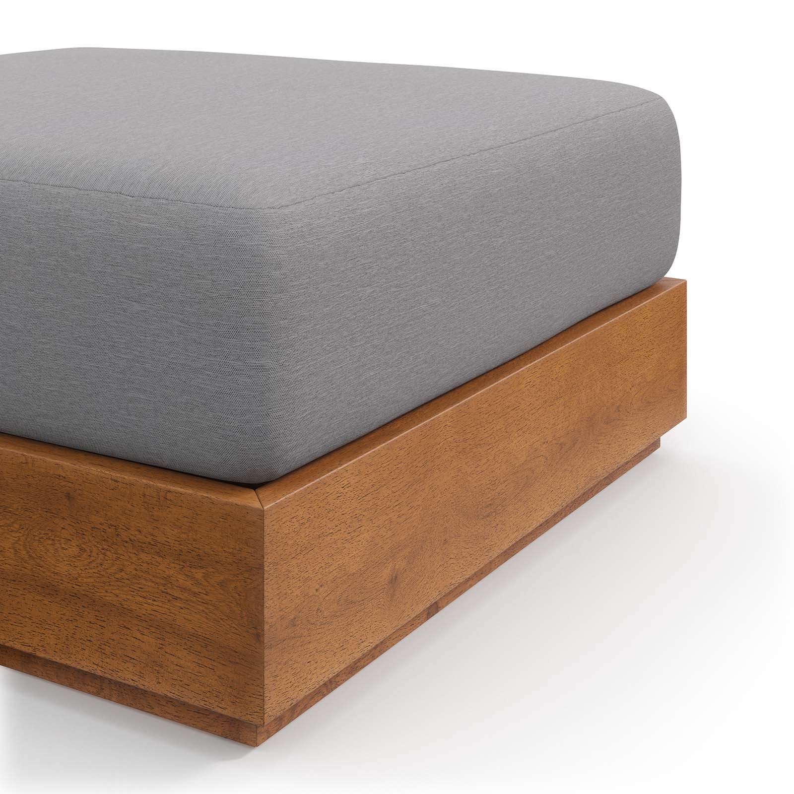 Tahoe Outdoor Patio Acacia Wood Ottoman By Modway - EEI-6785 - Image 4
