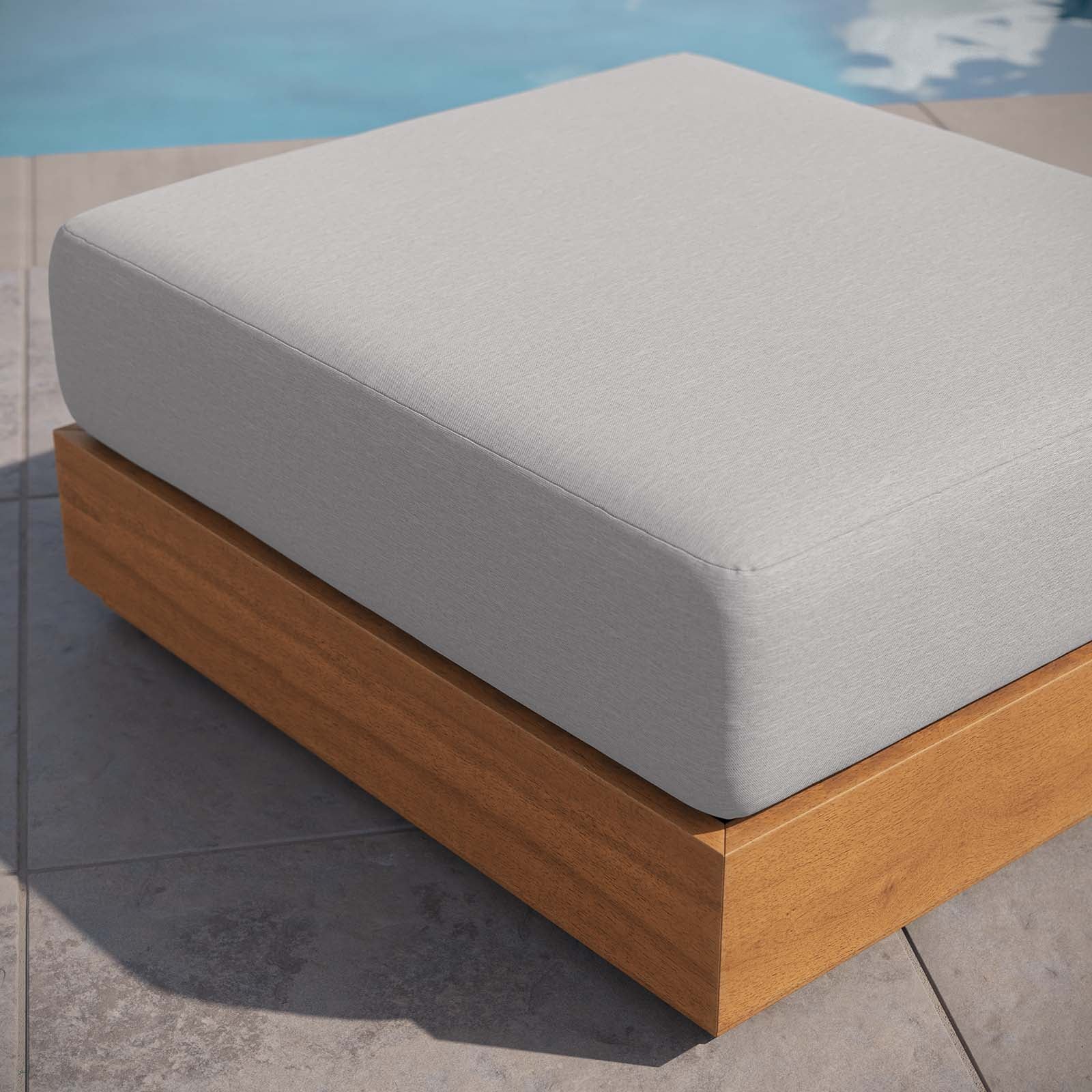 Tahoe Outdoor Patio Acacia Wood Ottoman By Modway - EEI-6785 - Image 8
