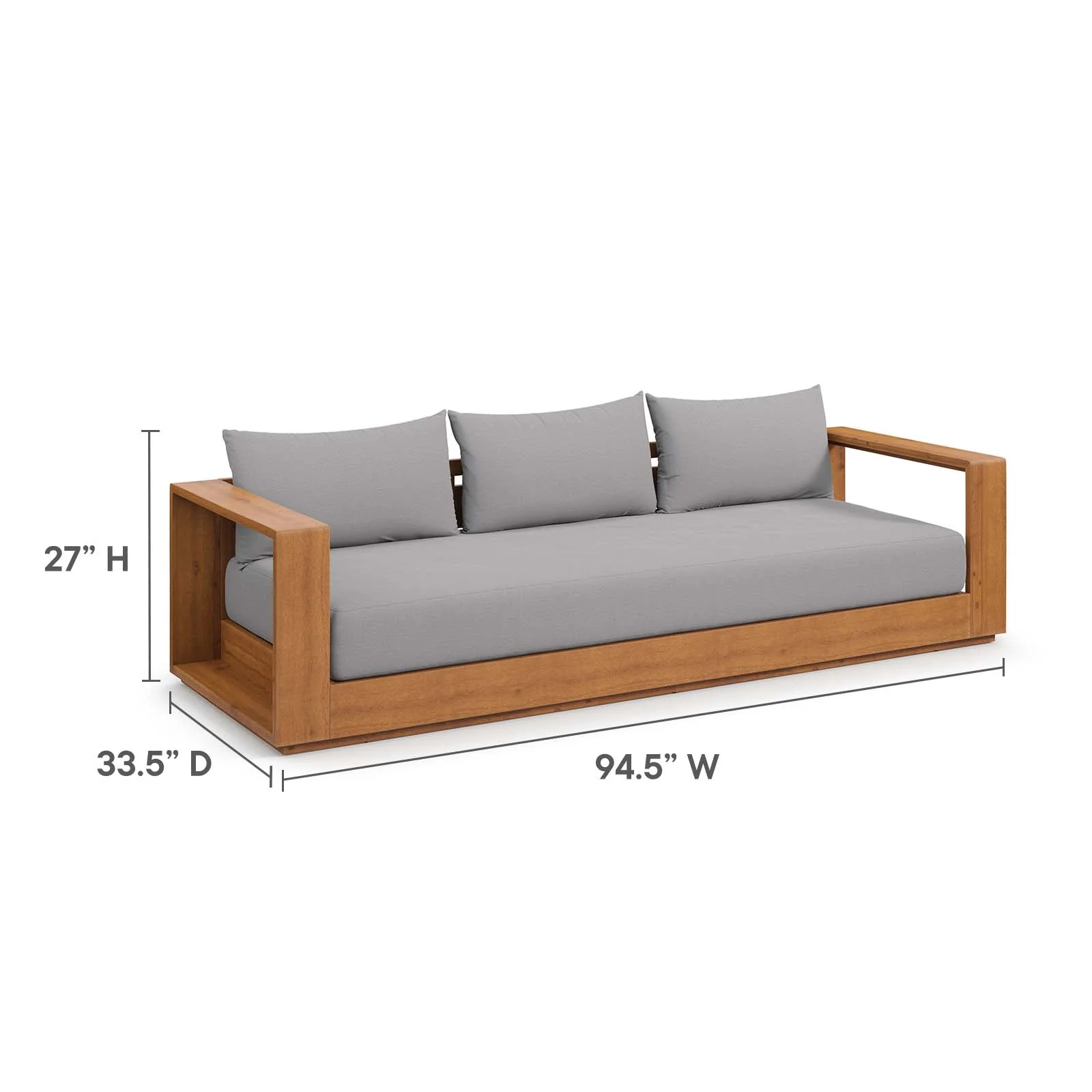 Tahoe Outdoor Patio Acacia Wood Sofa By Modway - EEI-6784 - Image 8