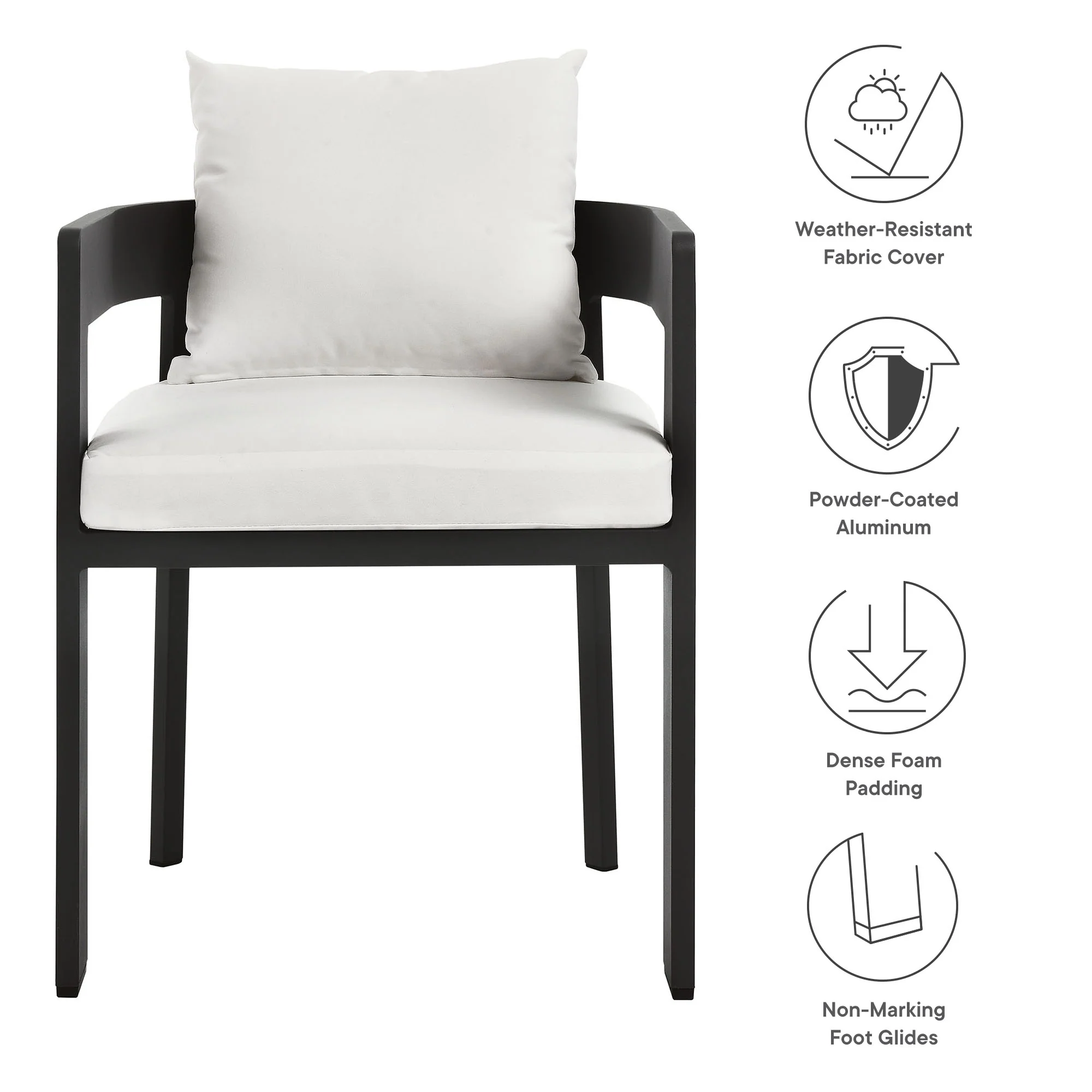 Tahoe Outdoor Patio Aluminum Dining Chair by Modway - Image 26