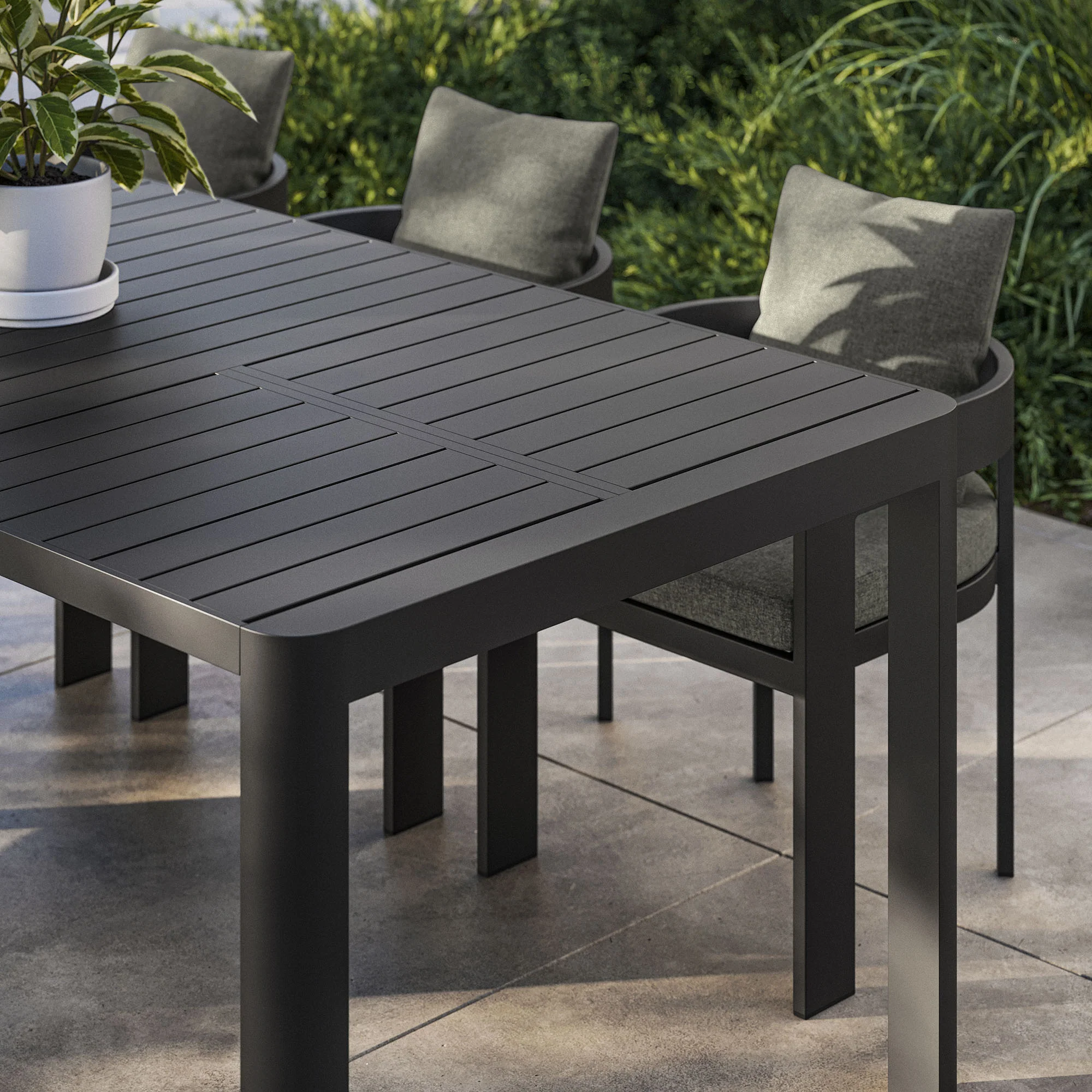 Tahoe Outdoor Patio Aluminum Extendable Dining Table by Modway - Image 8