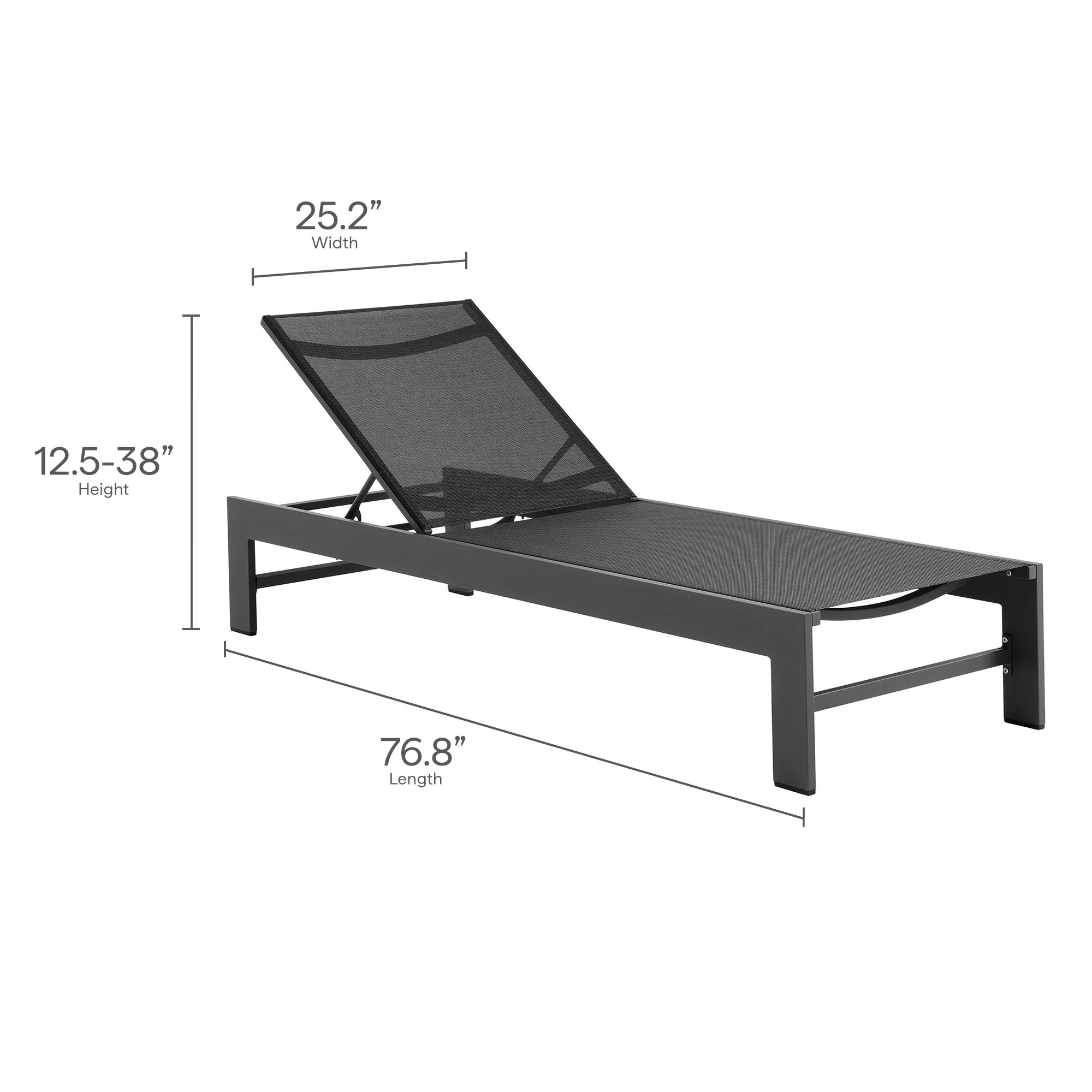 Tahoe Outdoor Patio Mesh and Aluminum Chaise Lounge by Modway - Image 10