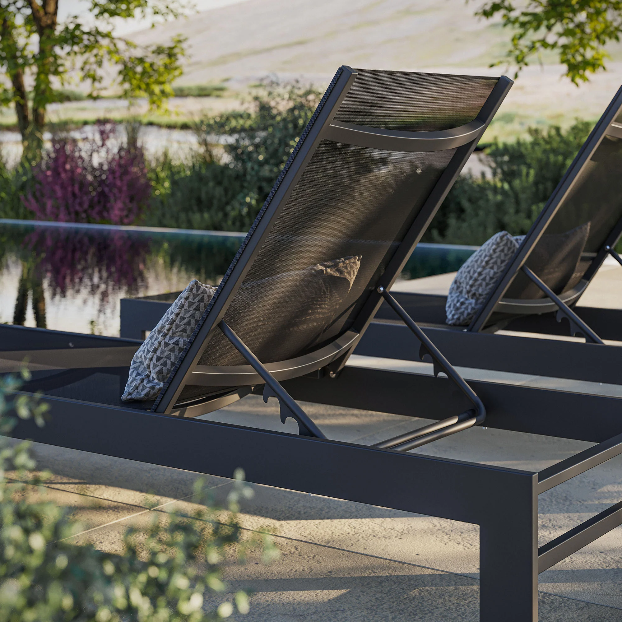 Tahoe Outdoor Patio Mesh and Aluminum Chaise Lounge by Modway - Image 8