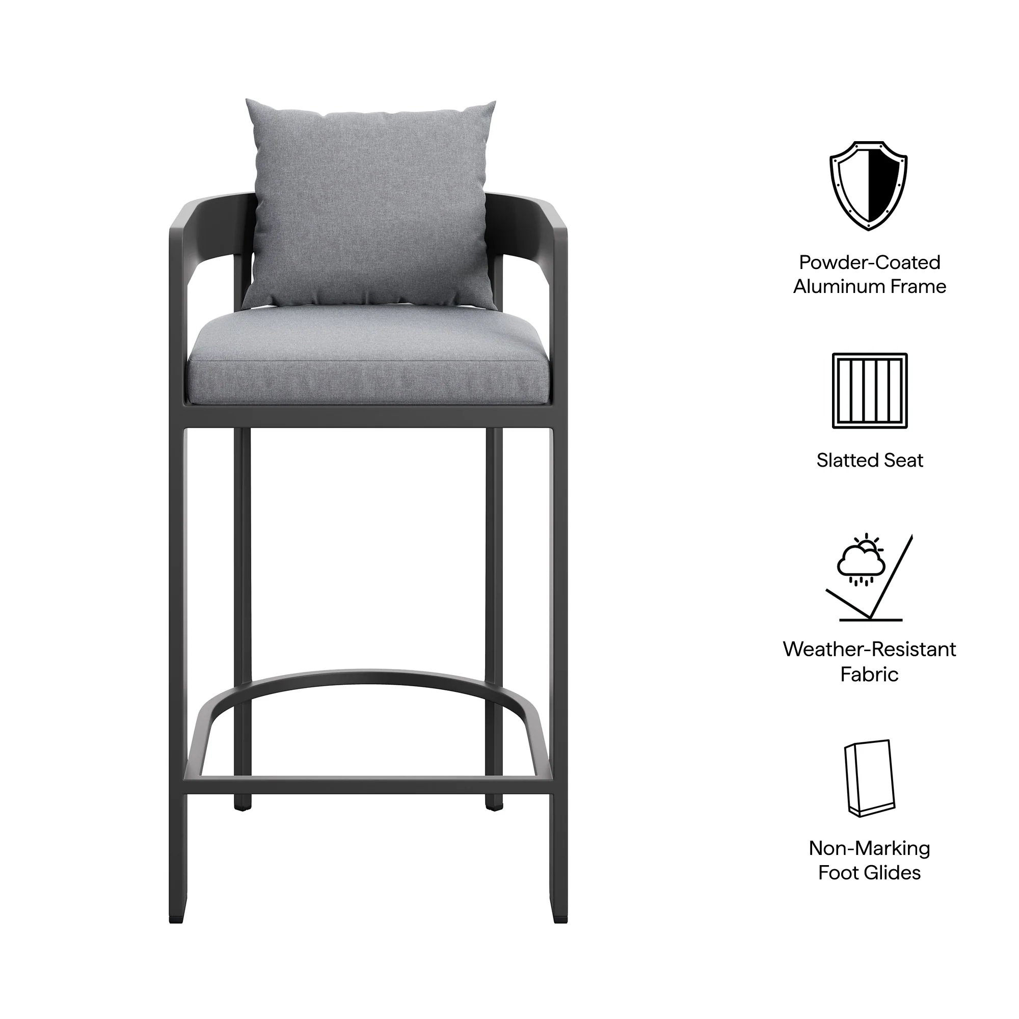 Tahoe Outdoor Patio Patio Aluminum Bar Chair by Modway - Image 17