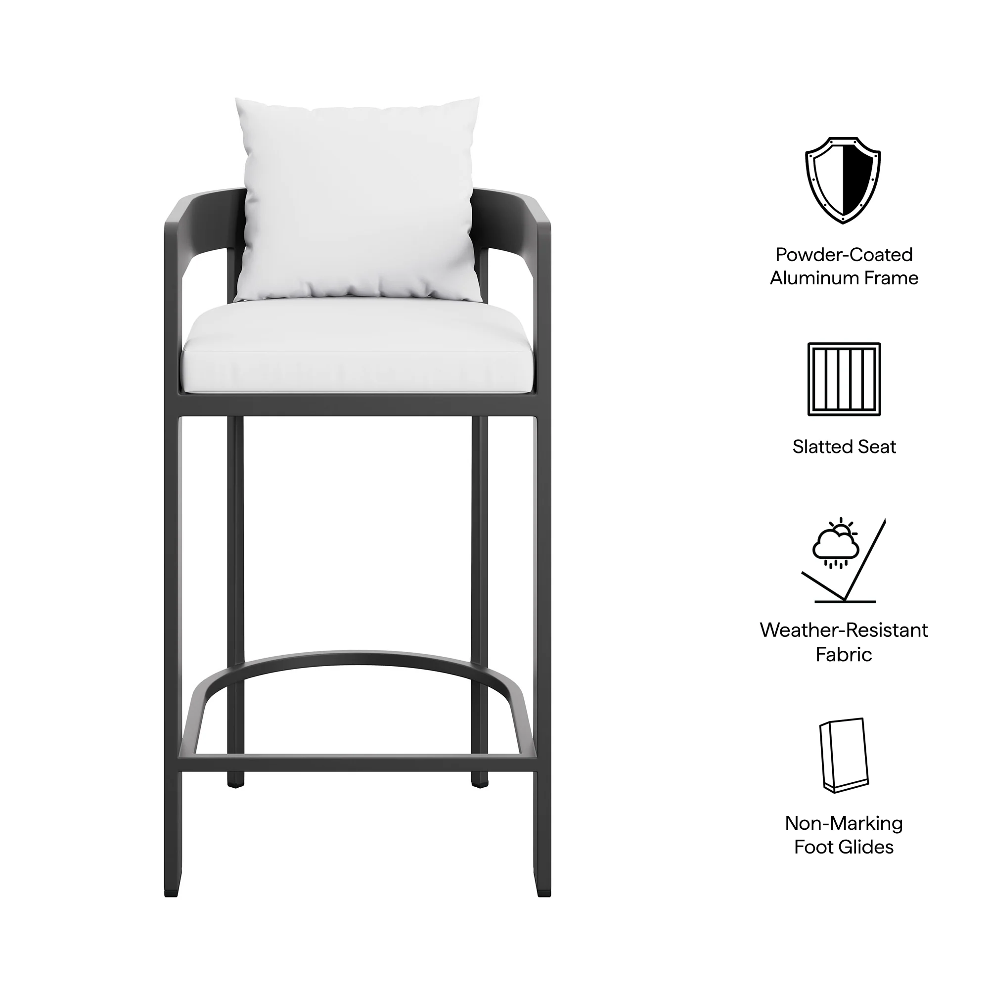 Tahoe Outdoor Patio Patio Aluminum Bar Chair by Modway - Image 26