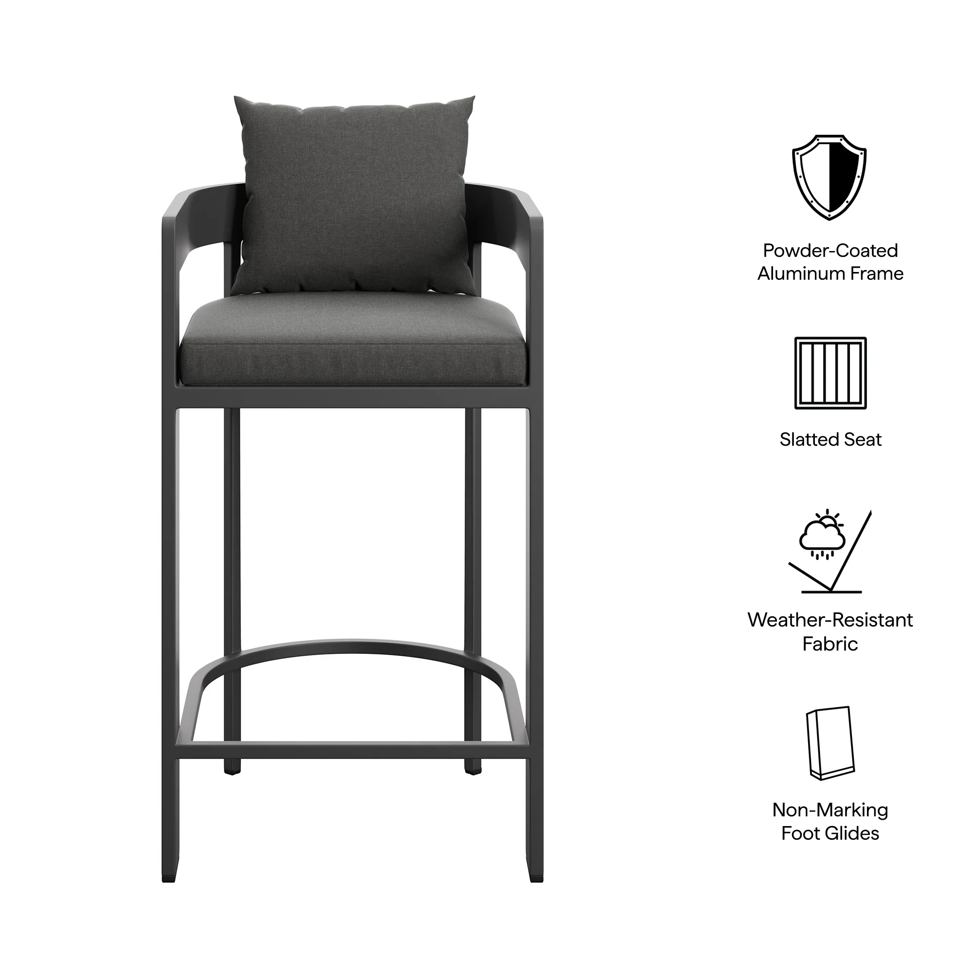 Tahoe Outdoor Patio Patio Aluminum Bar Chair by Modway - Image 8