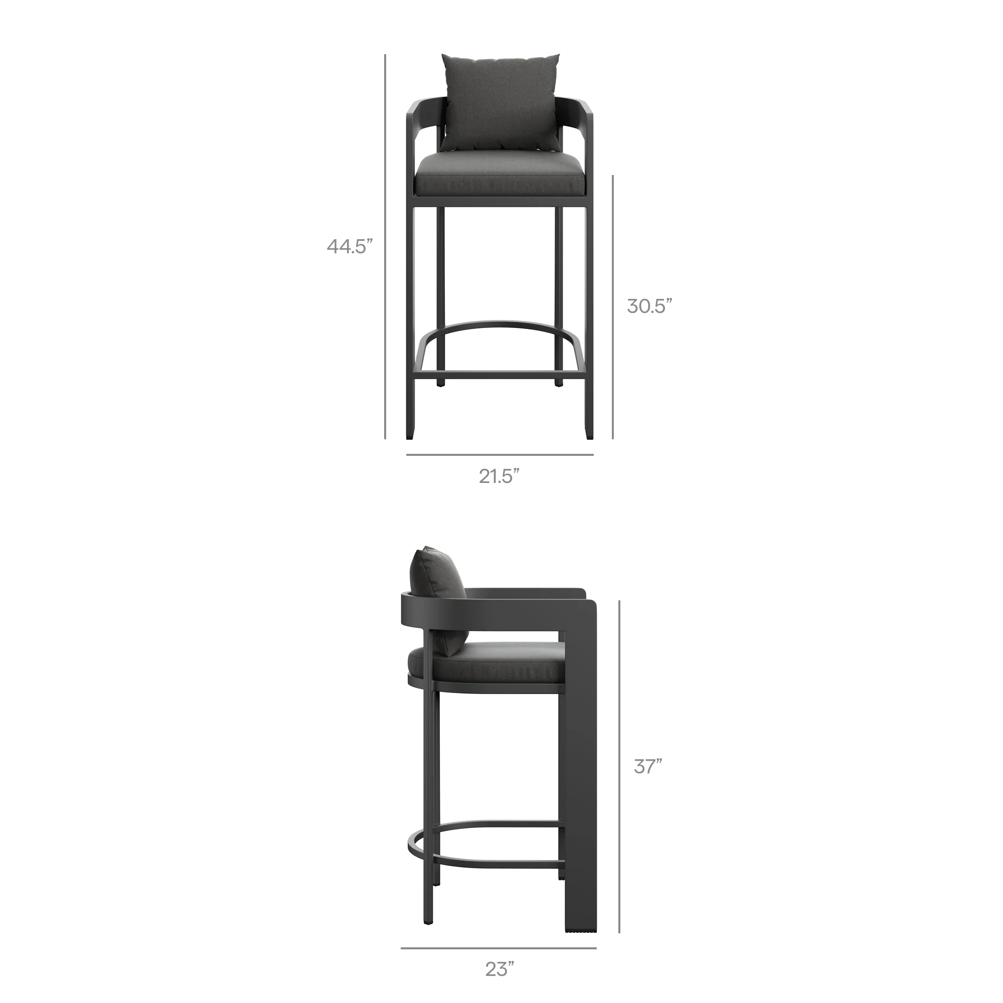 Tahoe Outdoor Patio Patio Aluminum Bar Chair by Modway - Image 9