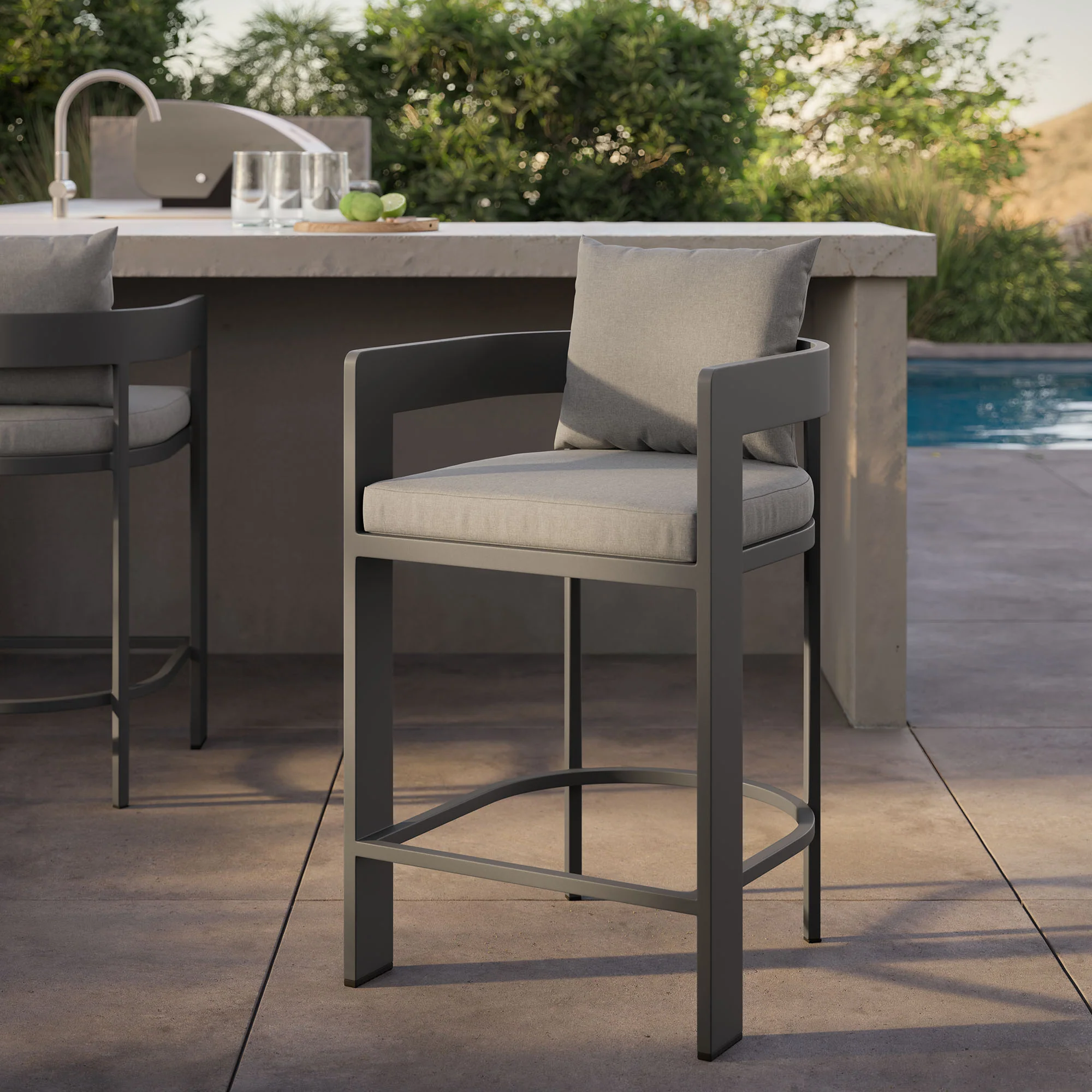 Tahoe Outdoor Patio Patio Aluminum Counter Stool by Modway - Image 15