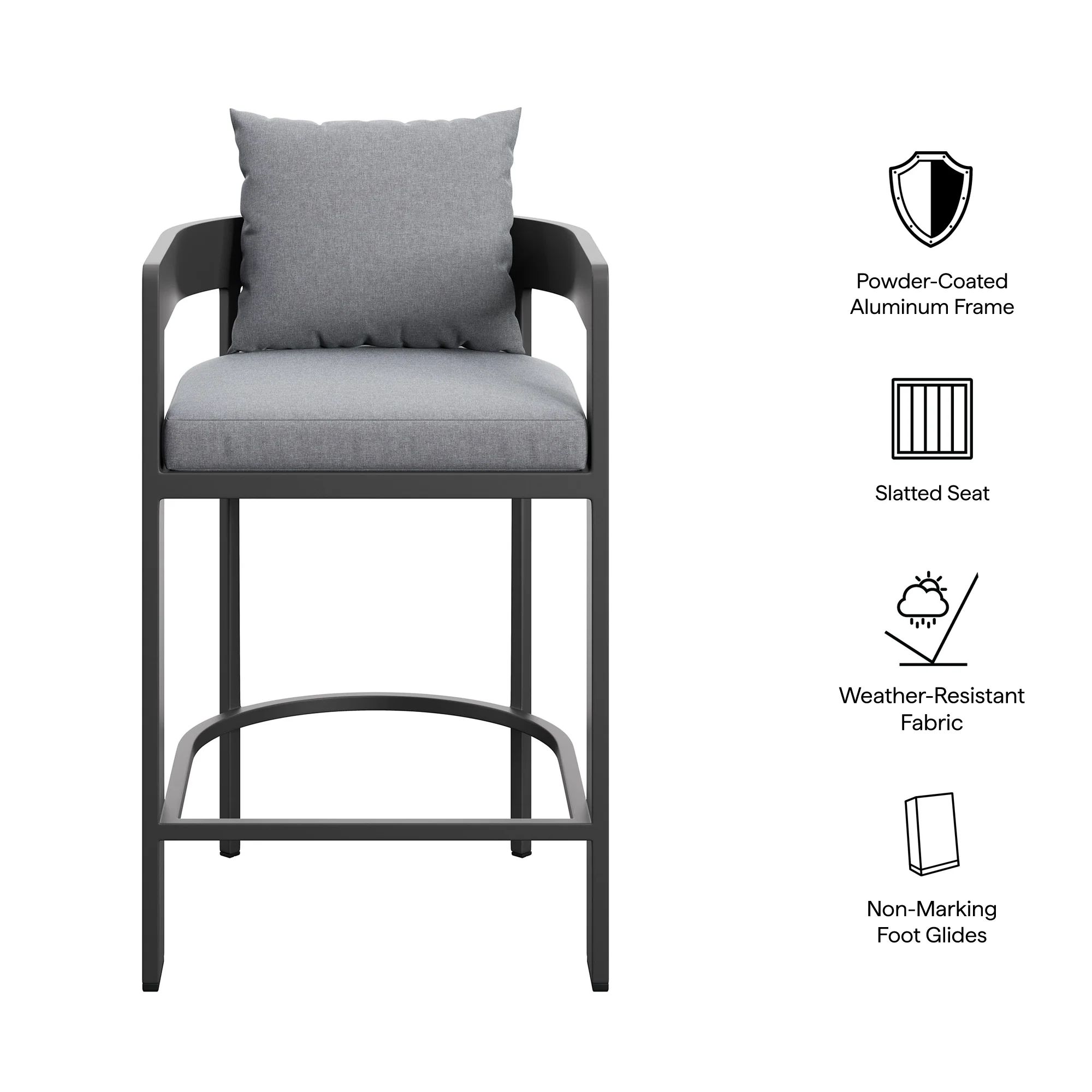 Tahoe Outdoor Patio Patio Aluminum Counter Stool by Modway - Image 17
