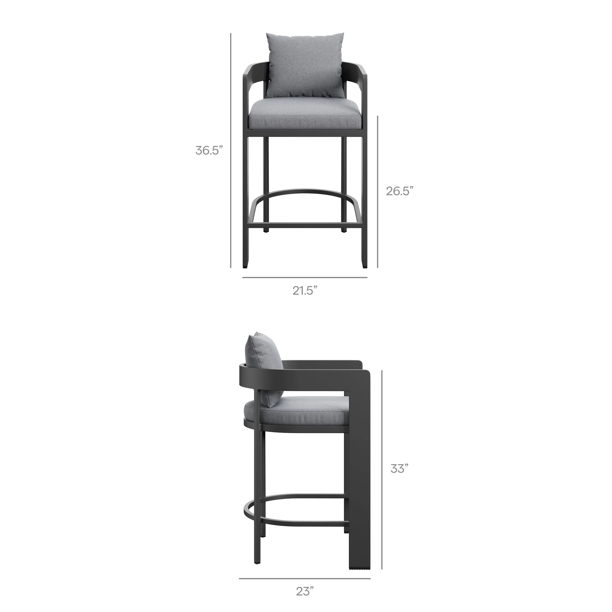 Tahoe Outdoor Patio Patio Aluminum Counter Stool by Modway - Image 18