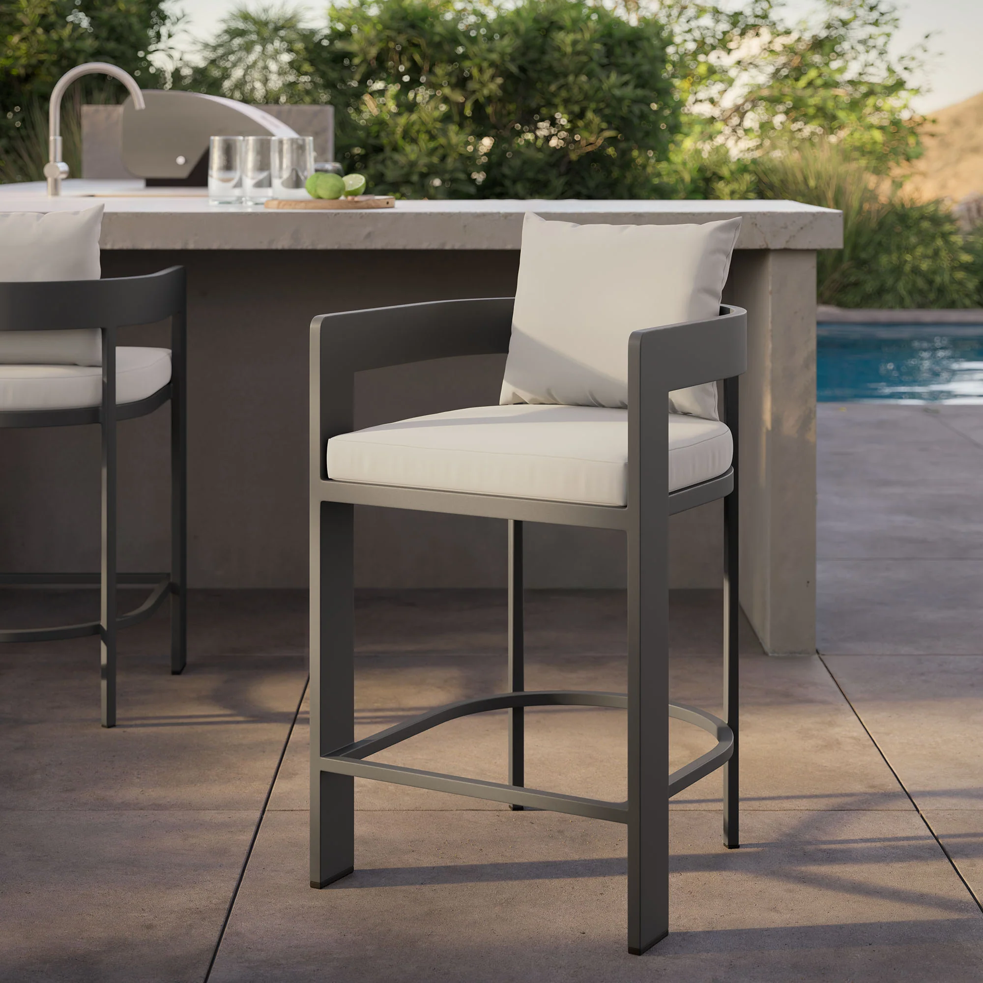 Tahoe Outdoor Patio Patio Aluminum Counter Stool by Modway - Image 24