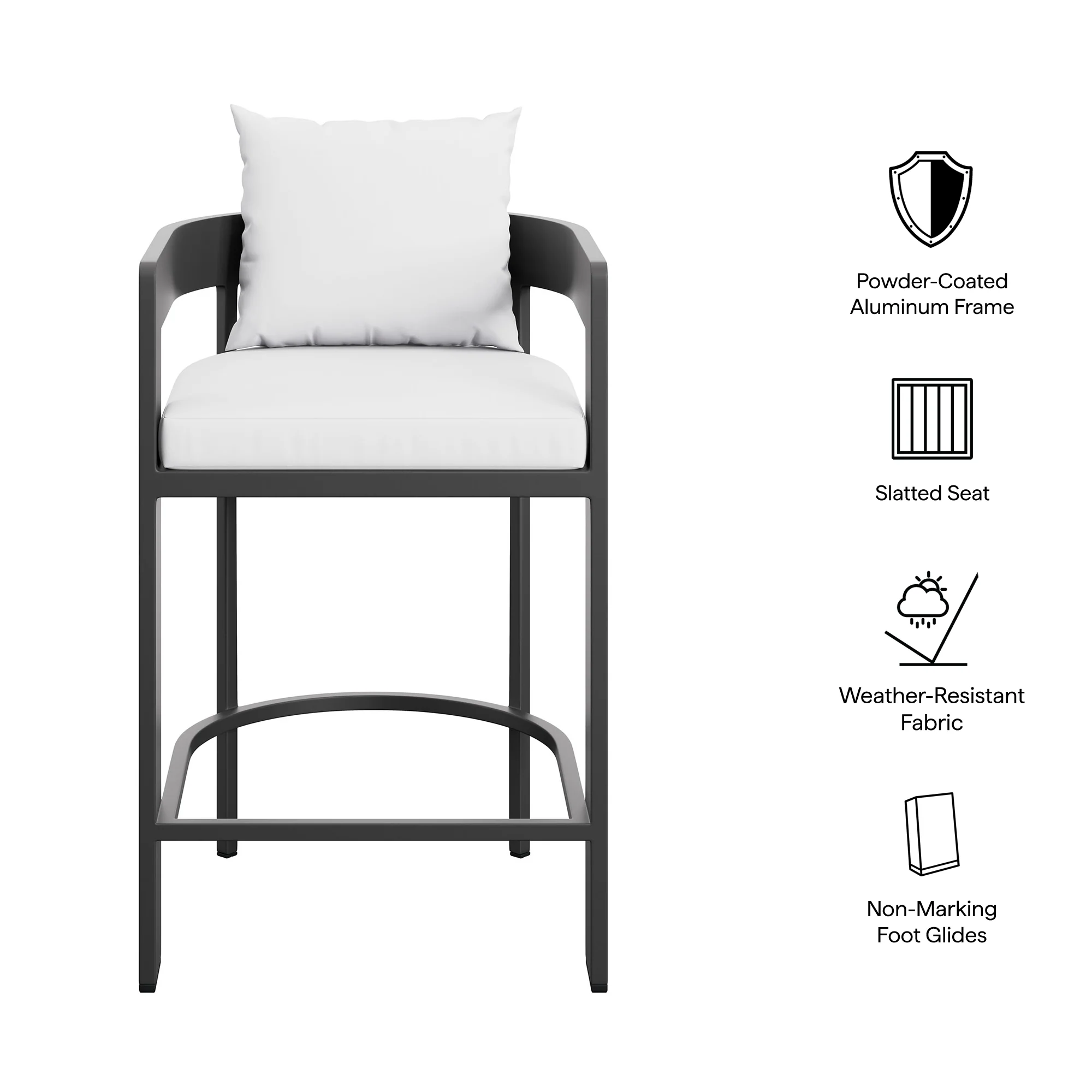 Tahoe Outdoor Patio Patio Aluminum Counter Stool by Modway - Image 26
