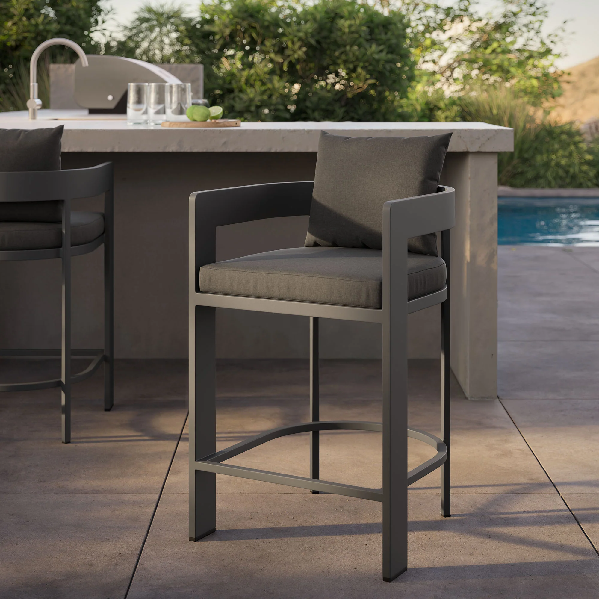 Tahoe Outdoor Patio Patio Aluminum Counter Stool by Modway - Image 6