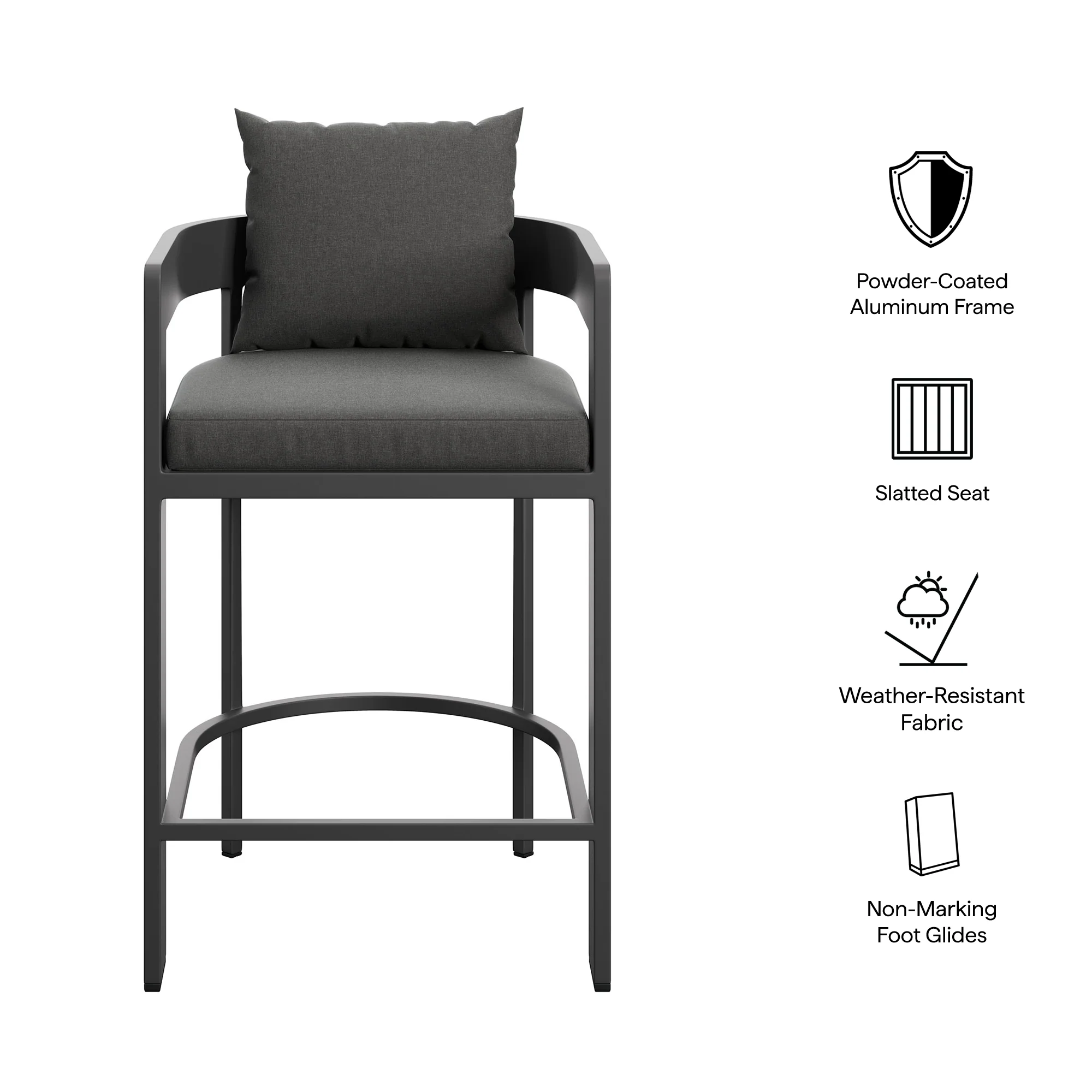 Tahoe Outdoor Patio Patio Aluminum Counter Stool by Modway - Image 8