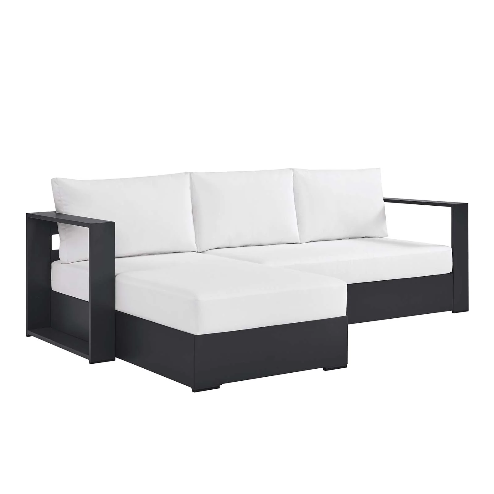 Tahoe Outdoor Patio Powder-Coated Aluminum 2-Piece Left-Facing Chaise Sectional Sofa Set By Modway - EEI-6670 - Image 15