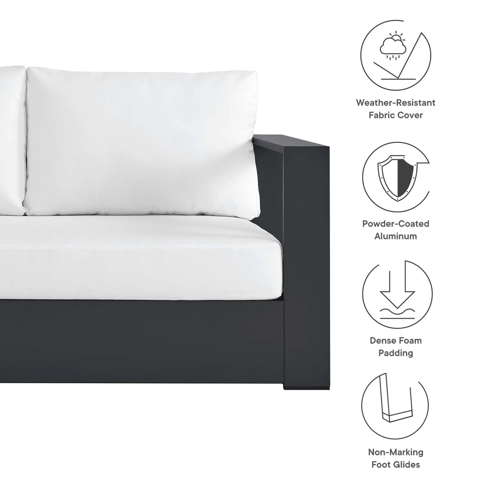 Tahoe Outdoor Patio Powder-Coated Aluminum 2-Piece Left-Facing Chaise Sectional Sofa Set By Modway - EEI-6670 - Image 17