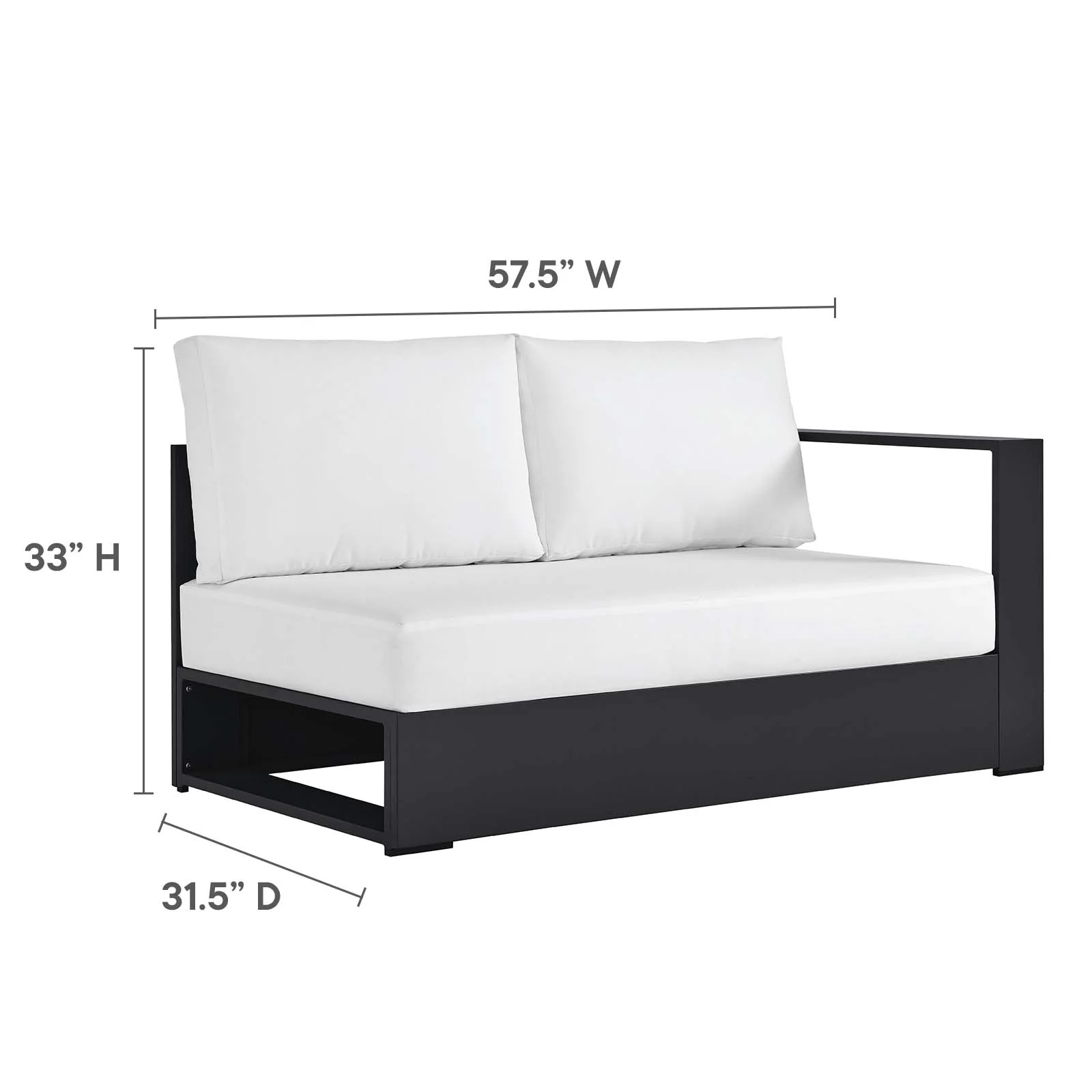 Tahoe Outdoor Patio Powder-Coated Aluminum 2-Piece Left-Facing Chaise Sectional Sofa Set By Modway - EEI-6670 - Image 19