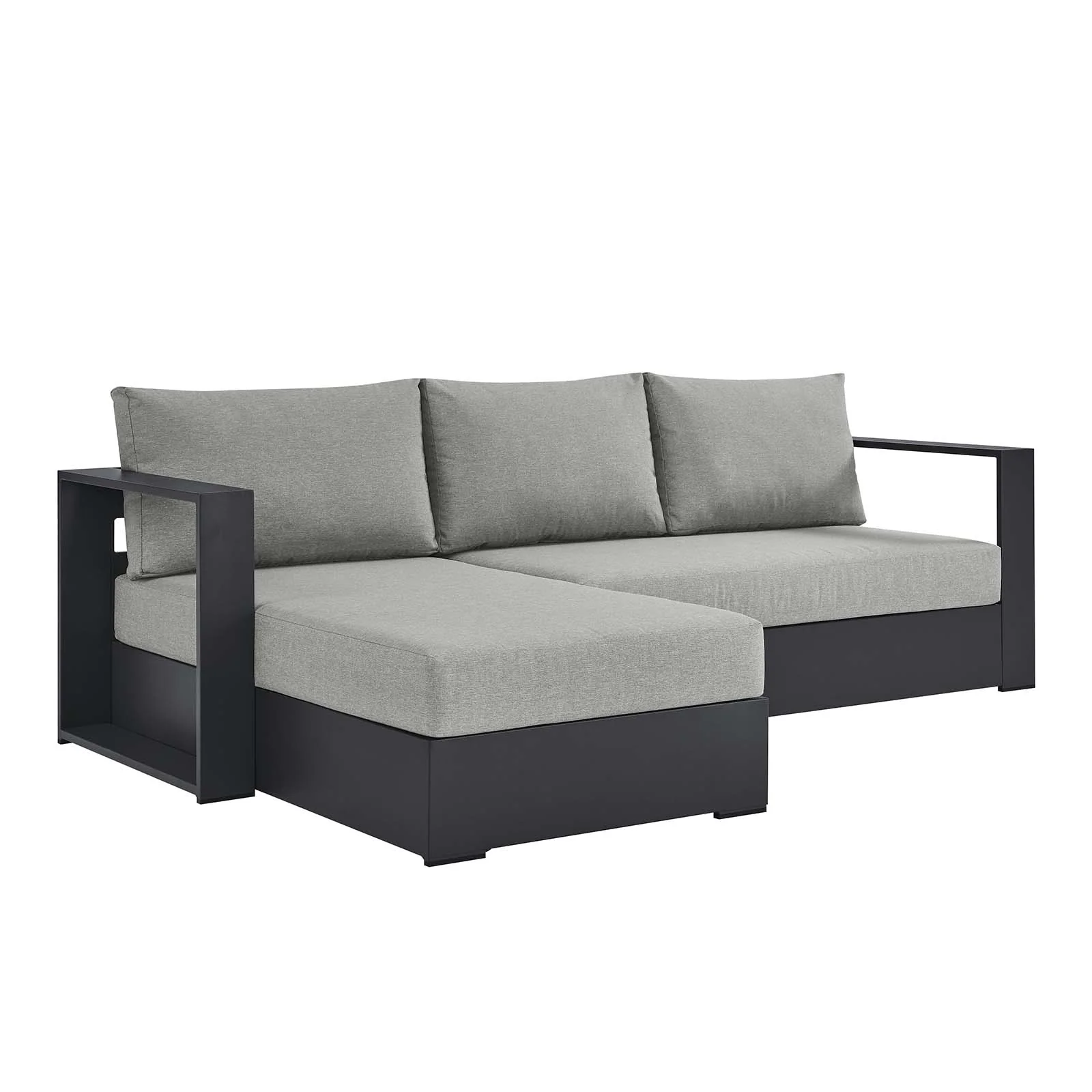 Tahoe Outdoor Patio Powder-Coated Aluminum 2-Piece Left-Facing Chaise Sectional Sofa Set By Modway - EEI-6670 - Image 8