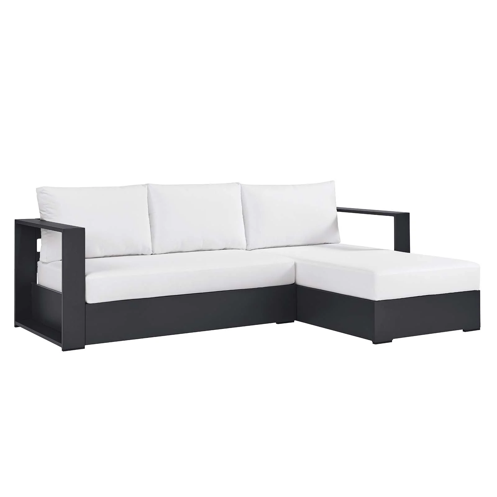 Tahoe Outdoor Patio Powder-Coated Aluminum 2-Piece Right-Facing Chaise Sectional Sofa Set By Modway - EEI-6669 - Image 15