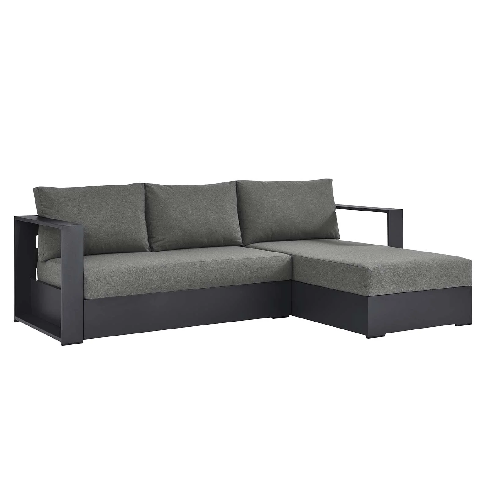 Tahoe Outdoor Patio Powder-Coated Aluminum 2-Piece Right-Facing Chaise Sectional Sofa Set By Modway - EEI-6669 - Image 2