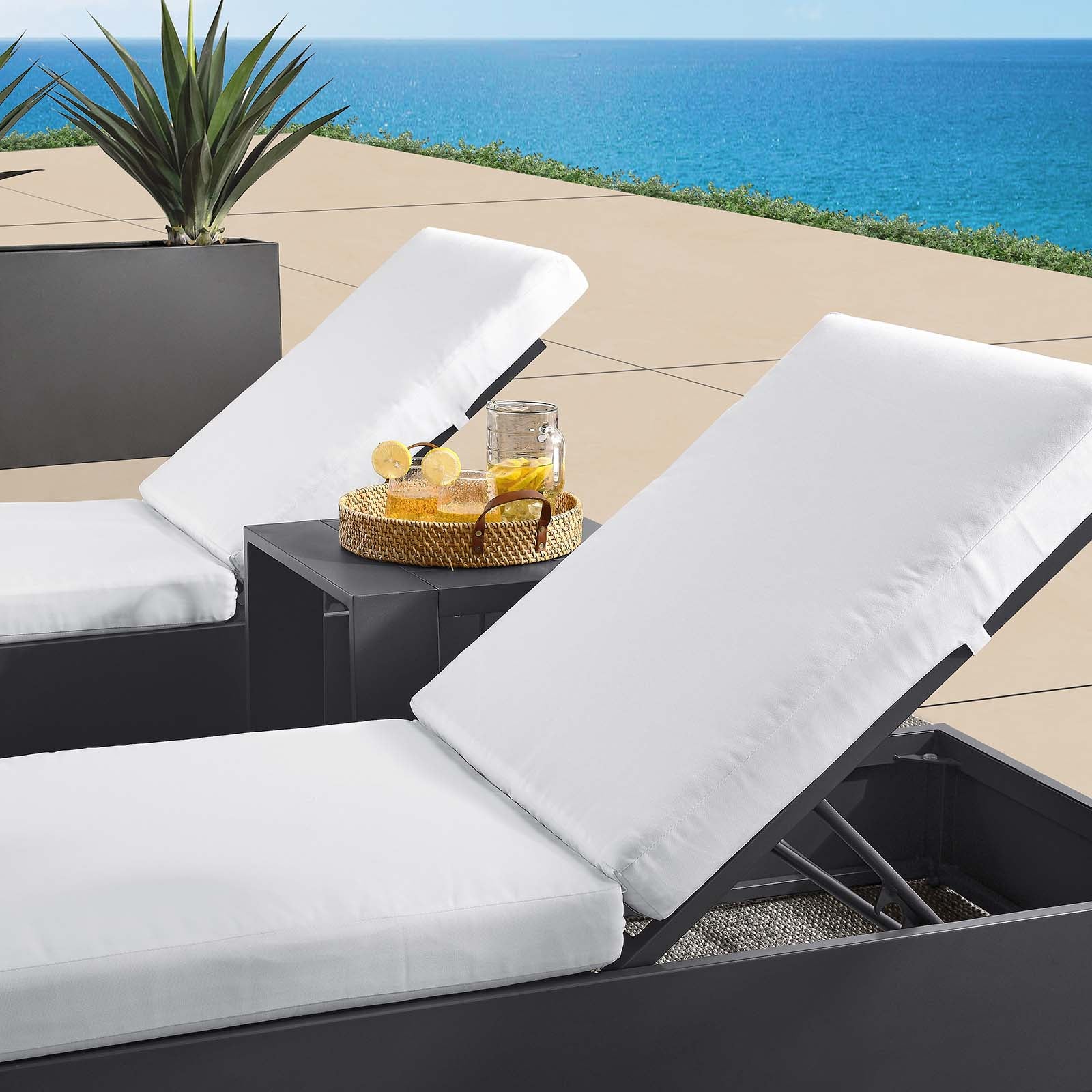 Tahoe Outdoor Patio Powder-Coated Aluminum 3-Piece Chaise Lounge Set By Modway - EEI-6673 - Image 17