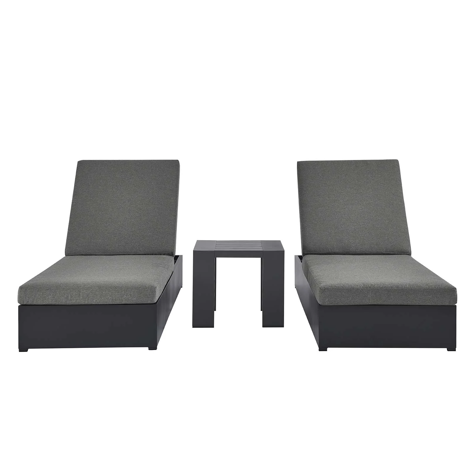 Tahoe Outdoor Patio Powder-Coated Aluminum 3-Piece Chaise Lounge Set By Modway - EEI-6673 - Image 2