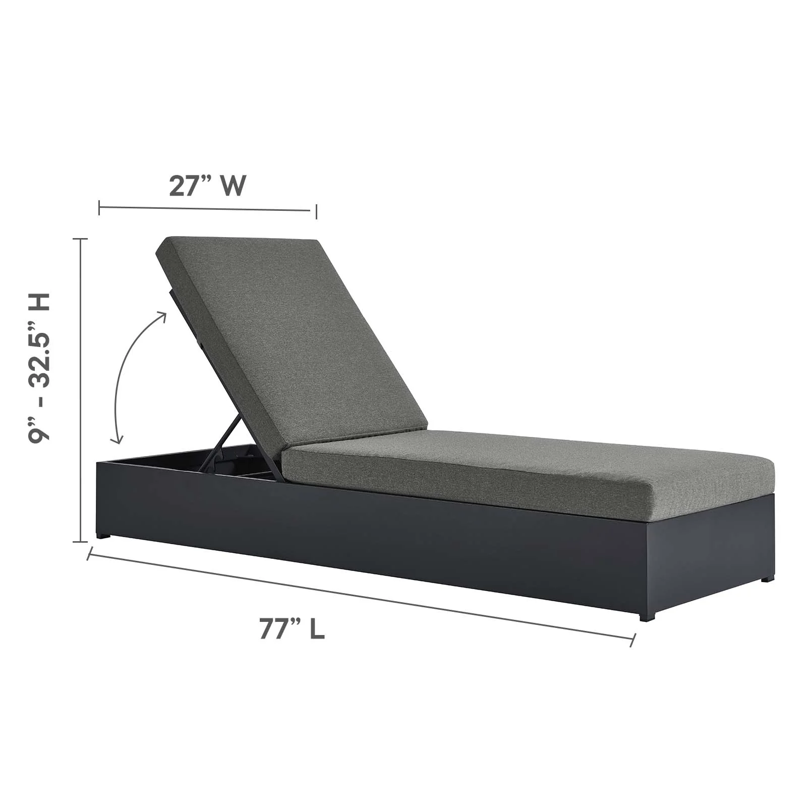 Tahoe Outdoor Patio Powder-Coated Aluminum 3-Piece Chaise Lounge Set By Modway - EEI-6673 - Image 4