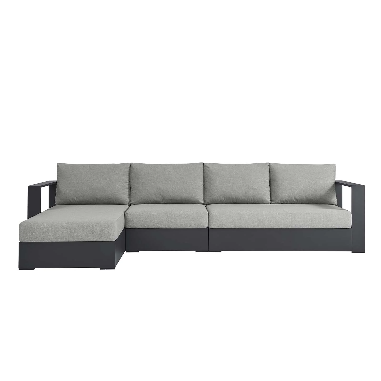 Tahoe Outdoor Patio Powder-Coated Aluminum 3-Piece Left-Facing Chaise Sectional Sofa Set By Modway - EEI-6672 - Image 10