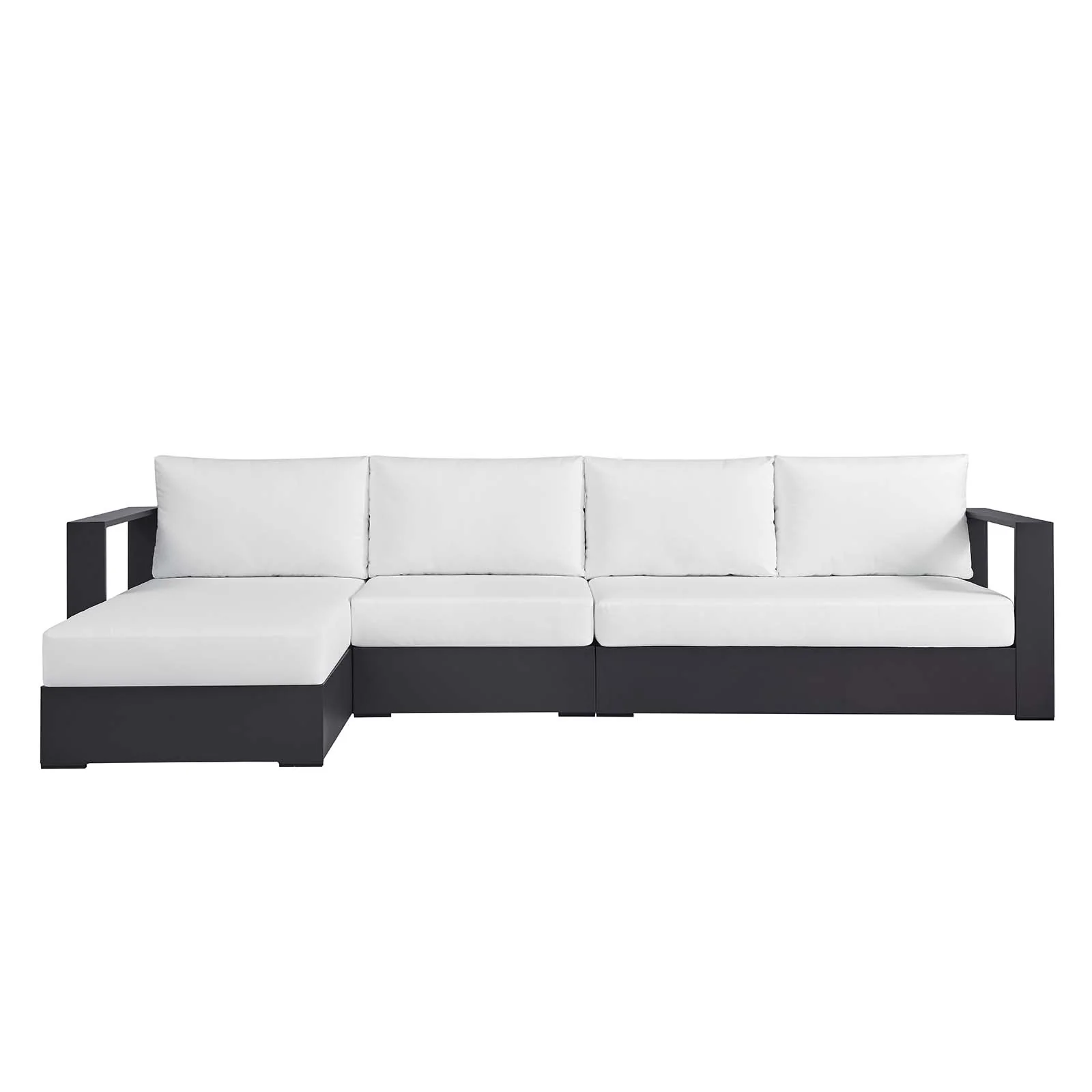 Tahoe Outdoor Patio Powder-Coated Aluminum 3-Piece Left-Facing Chaise Sectional Sofa Set By Modway - EEI-6672 - Image 18