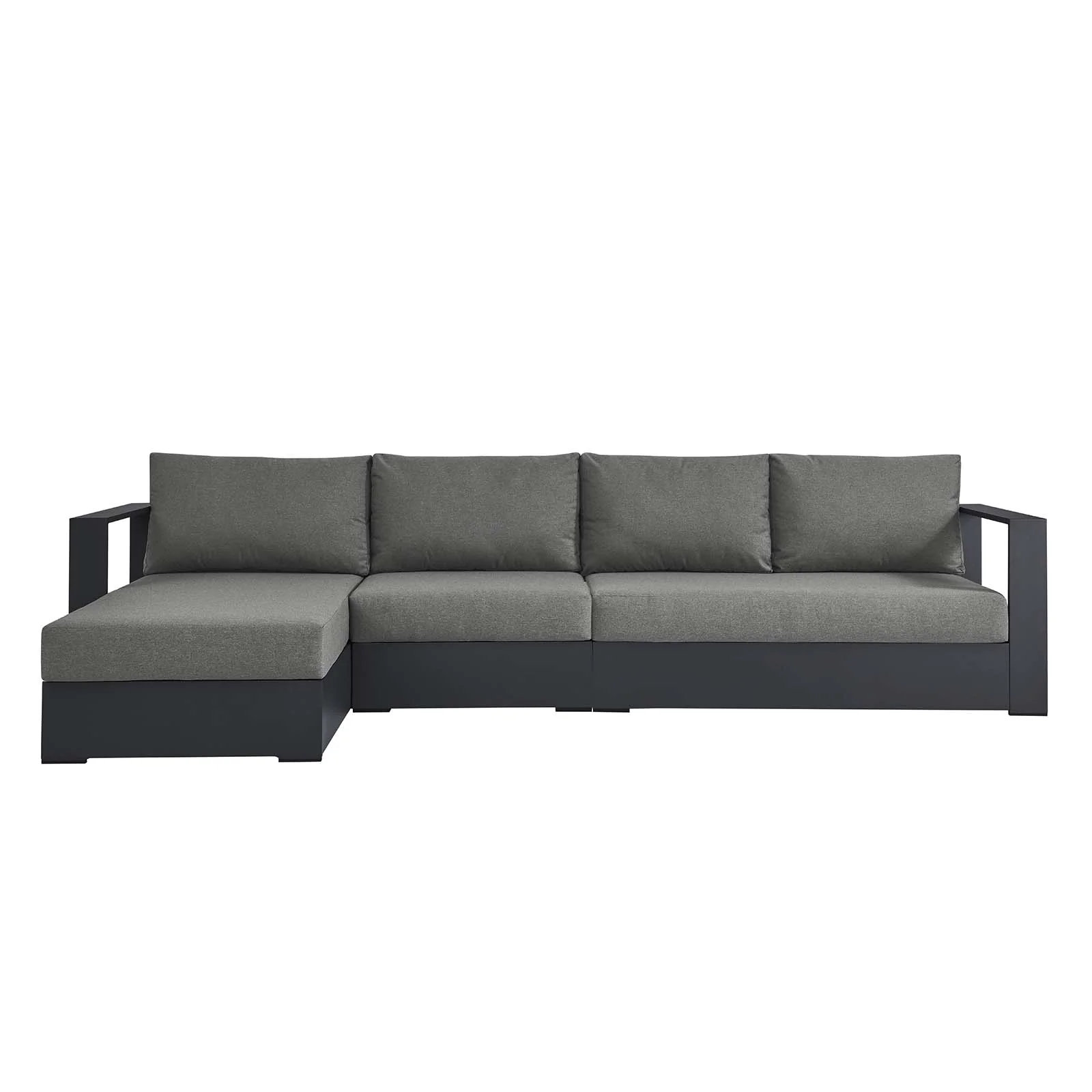 Tahoe Outdoor Patio Powder-Coated Aluminum 3-Piece Left-Facing Chaise Sectional Sofa Set By Modway - EEI-6672 - Image 2