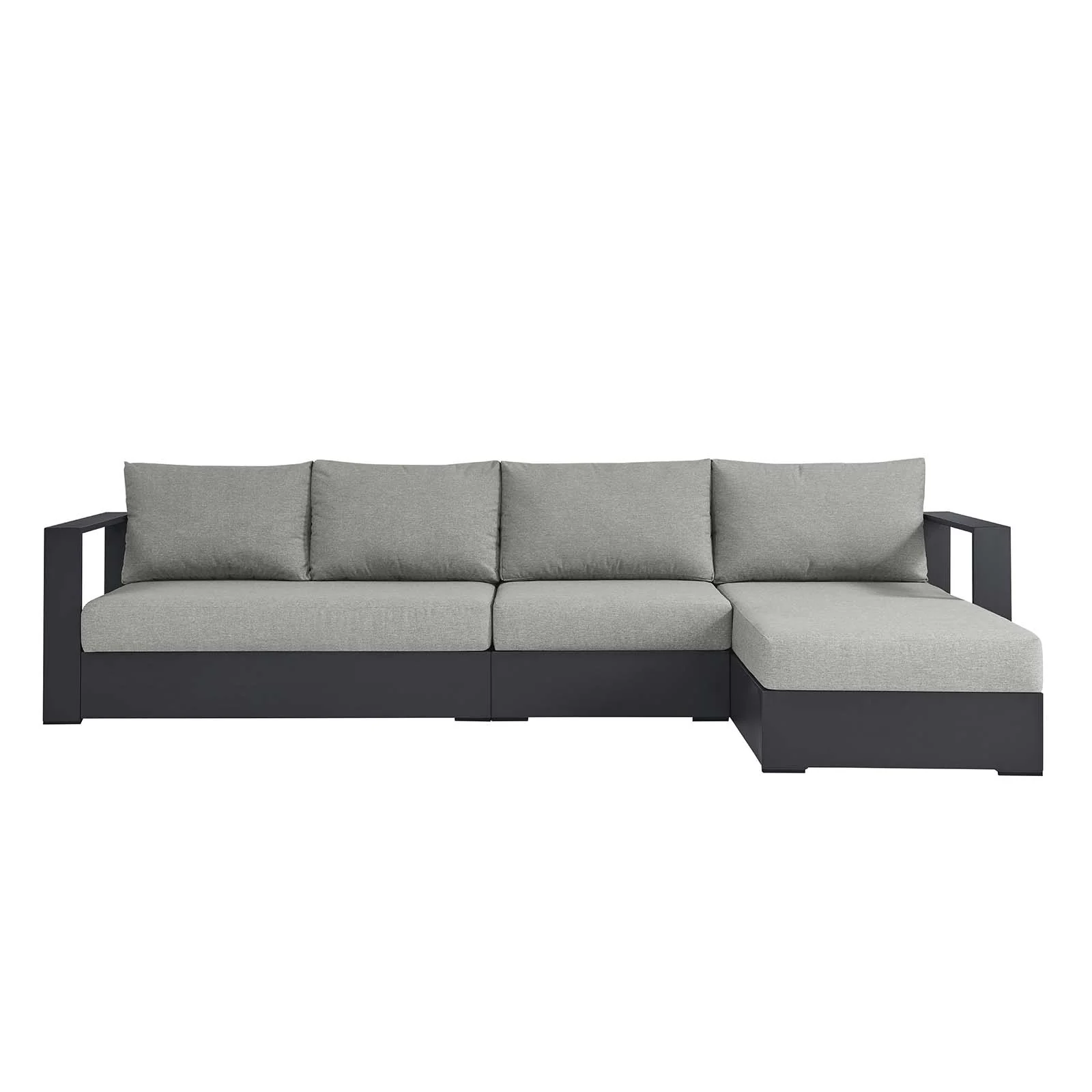 Tahoe Outdoor Patio Powder-Coated Aluminum 3-Piece Right-Facing Chaise Sectional Sofa Set By Modway - EEI-6671 - Image 10