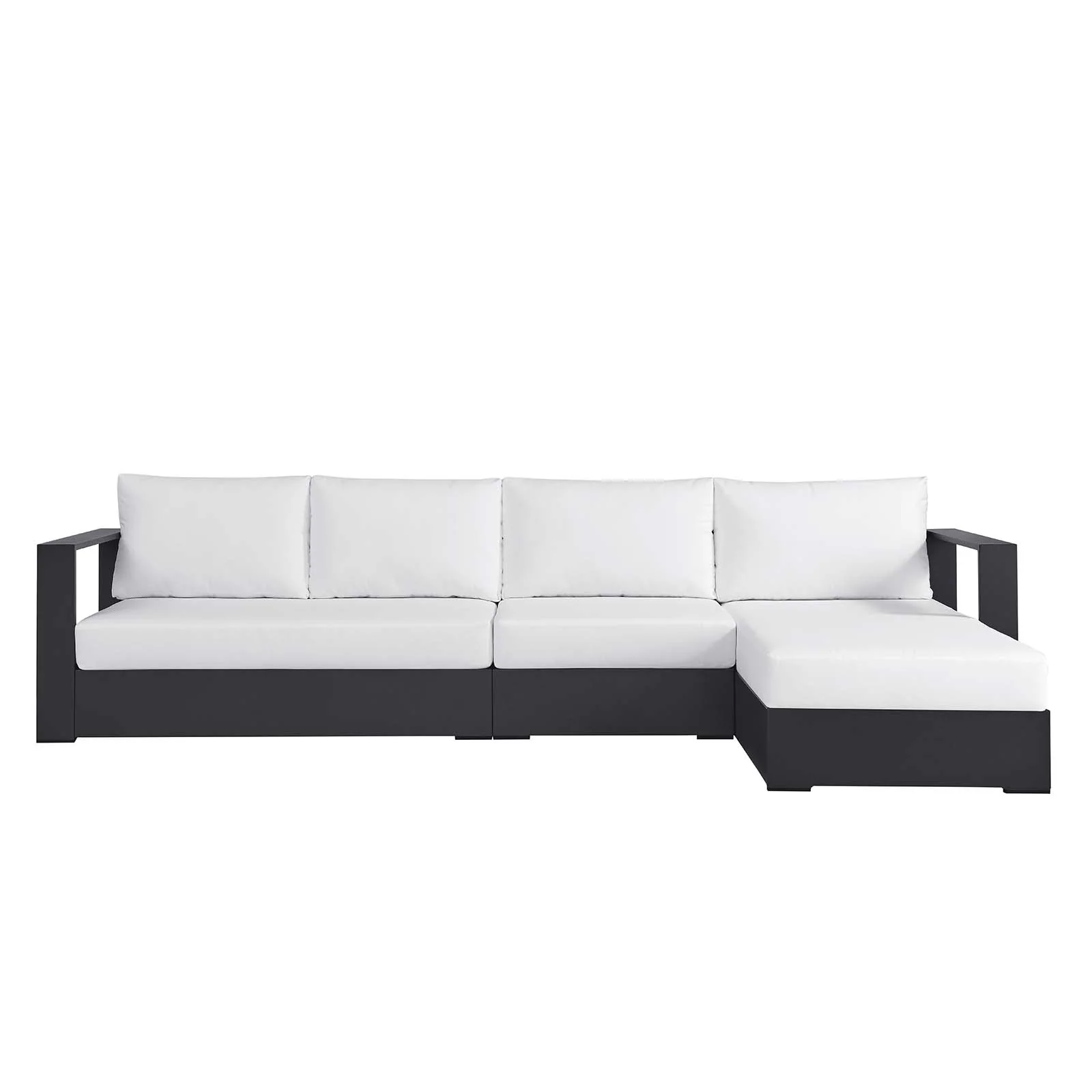 Tahoe Outdoor Patio Powder-Coated Aluminum 3-Piece Right-Facing Chaise Sectional Sofa Set By Modway - EEI-6671 - Image 18