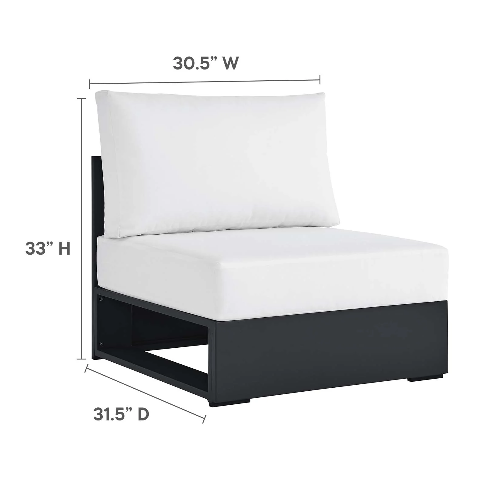 Tahoe Outdoor Patio Powder-Coated Aluminum 3-Piece Right-Facing Chaise Sectional Sofa Set By Modway - EEI-6671 - Image 21